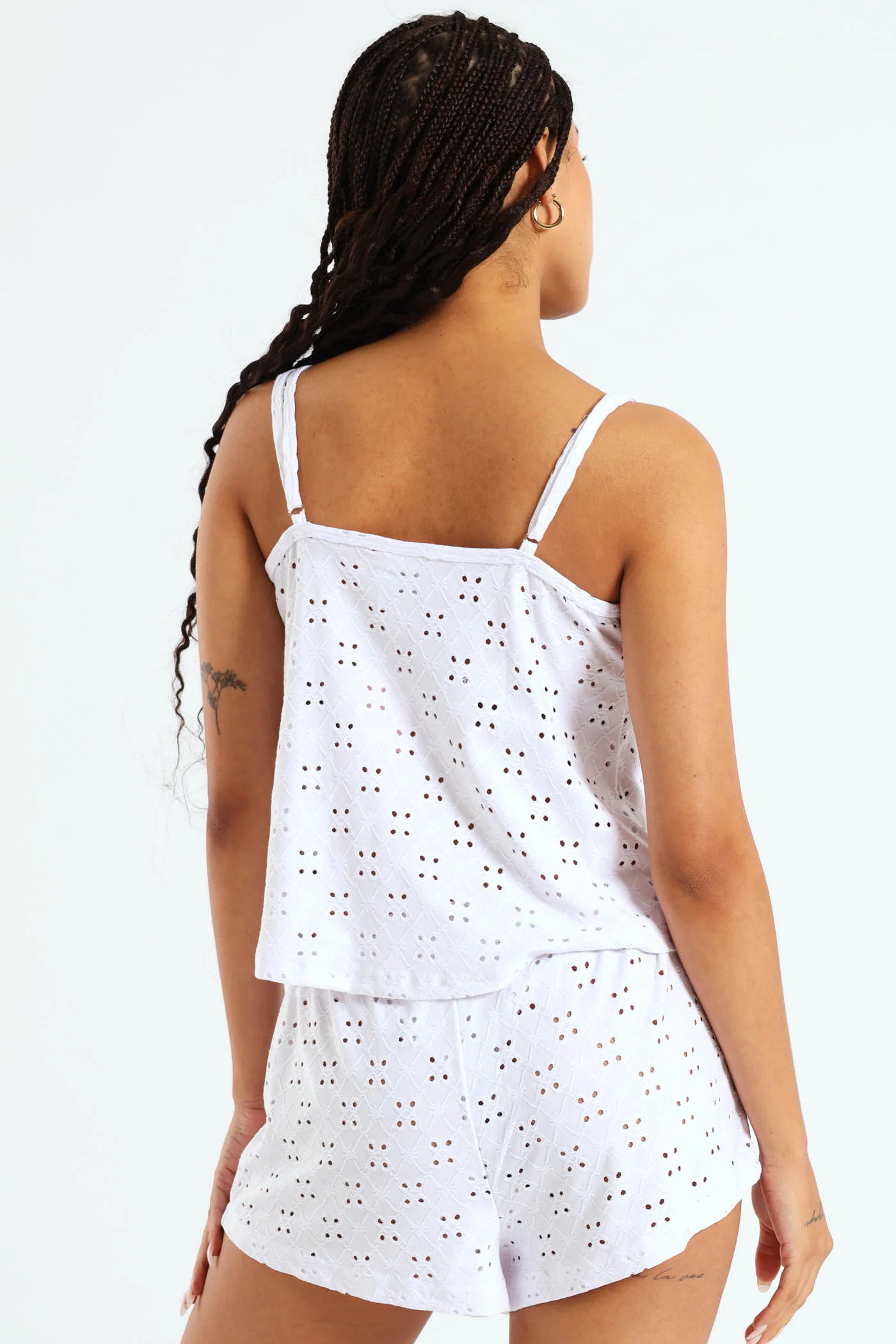 Anglaise Cami & Short Set - White - Image 2