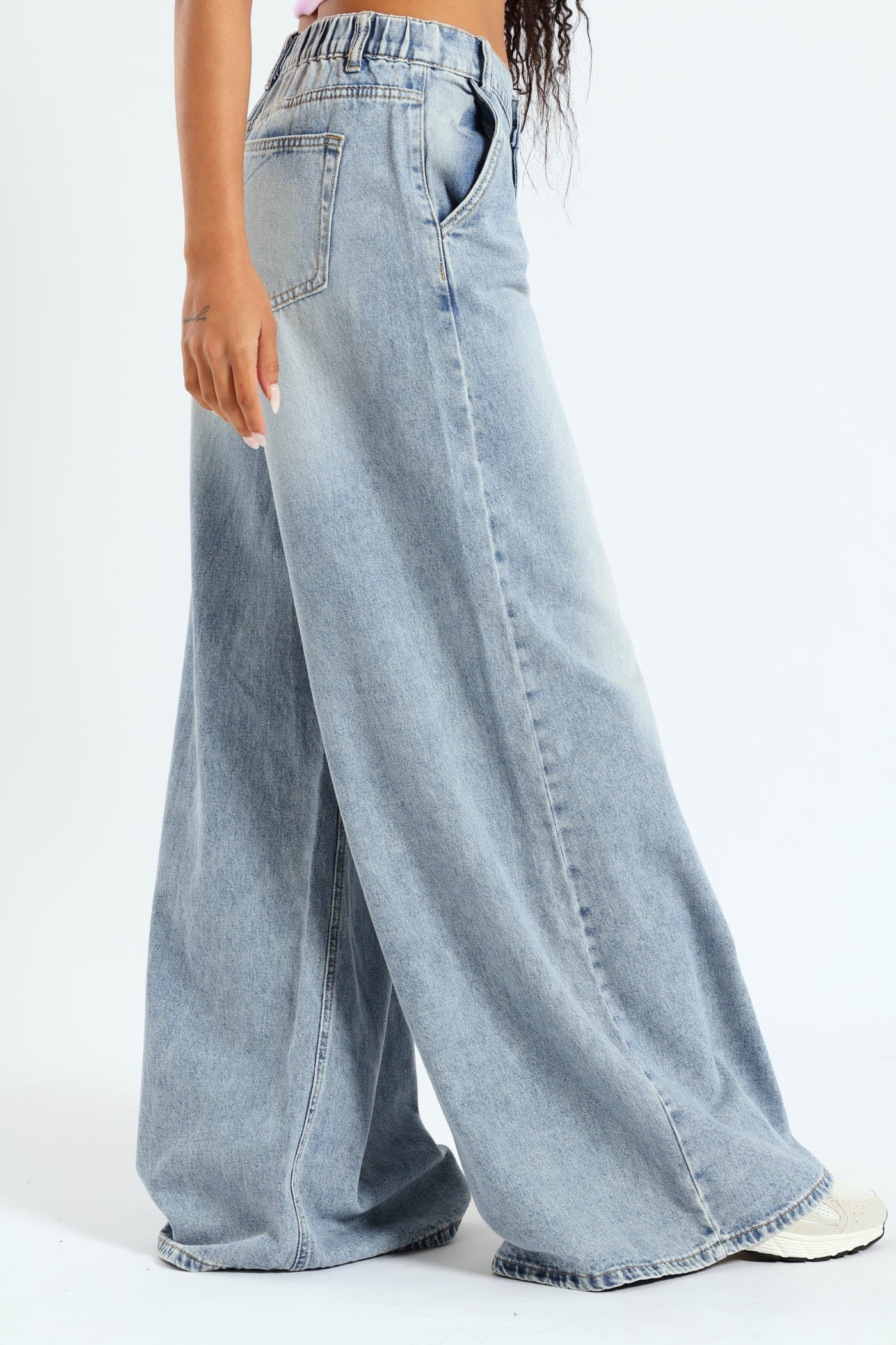 Angle Pocket Super Wide Jean - Salty Mid Wash - Image 3