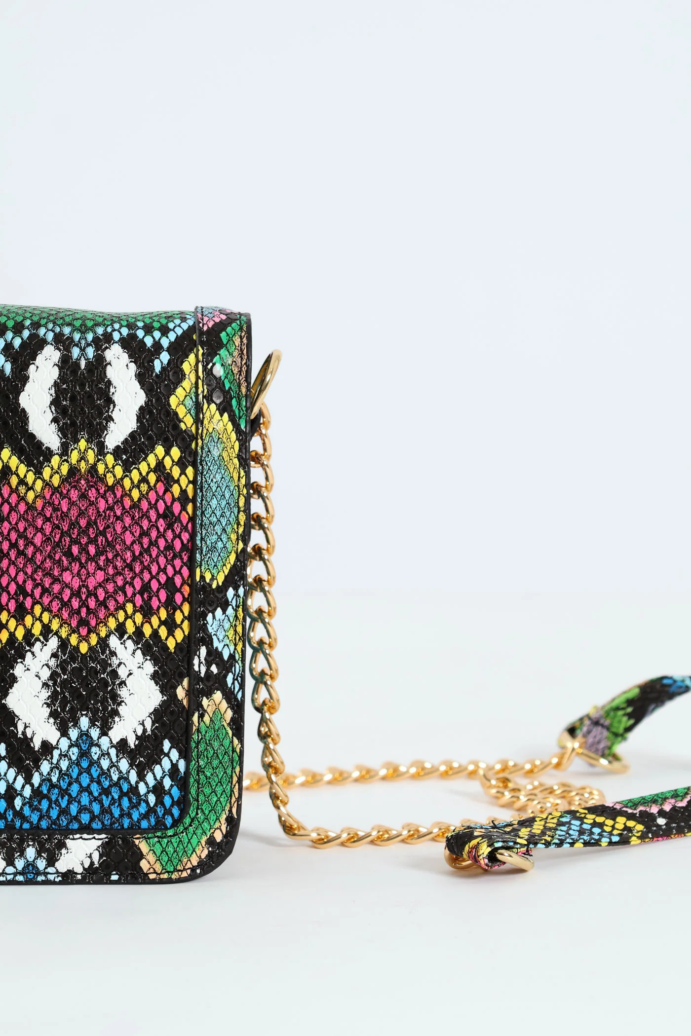 Animal Print Gold Clasp Satchel - Multi - Image 4