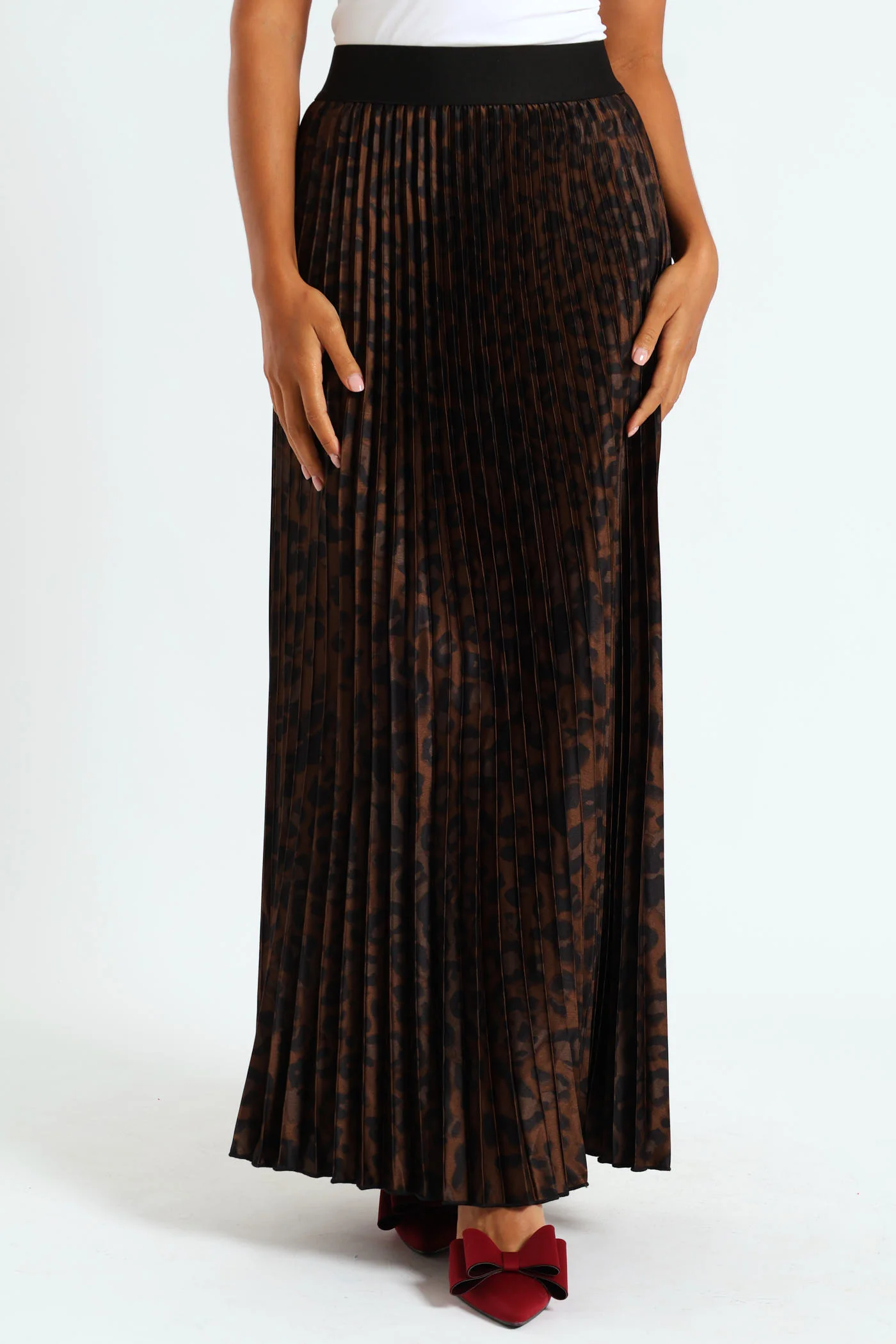 Animal Print Satin Maxi Skirt - Animal - Image 2