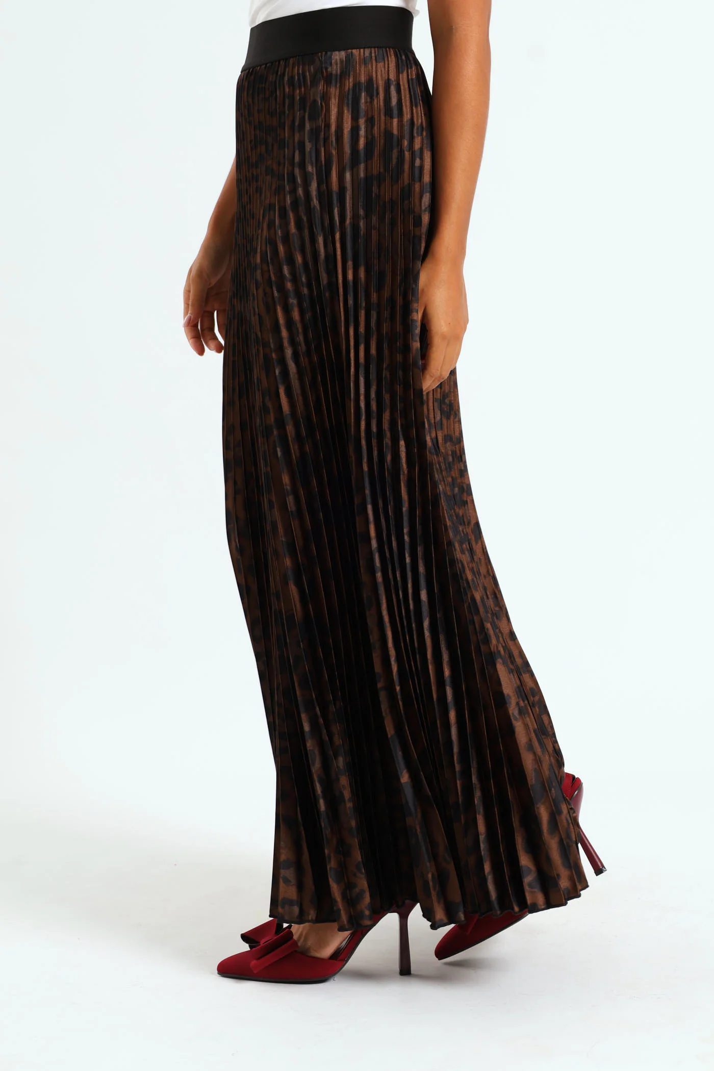 Animal Print Satin Maxi Skirt - Animal - Image 3