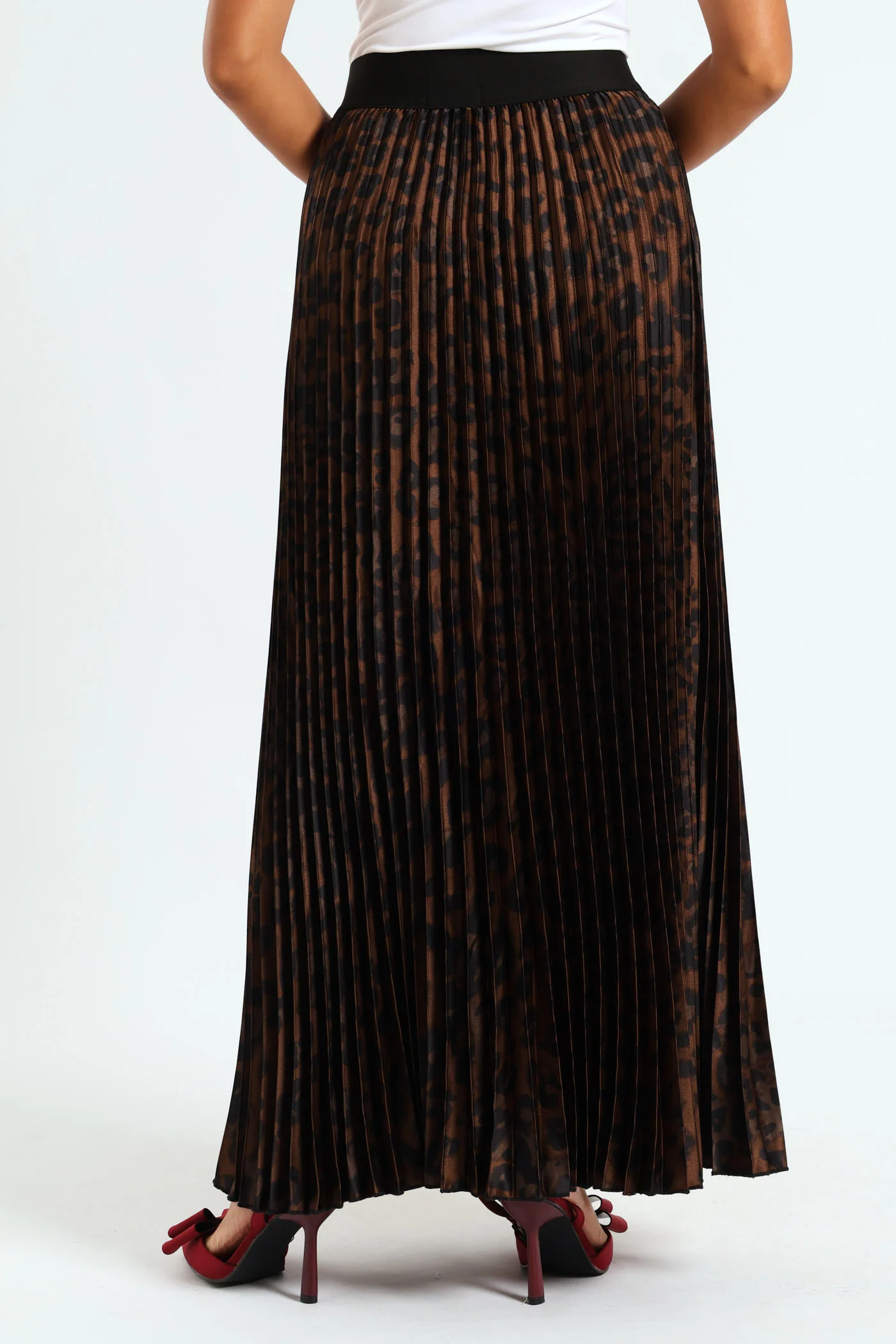 Animal Print Satin Maxi Skirt - Animal - Image 4