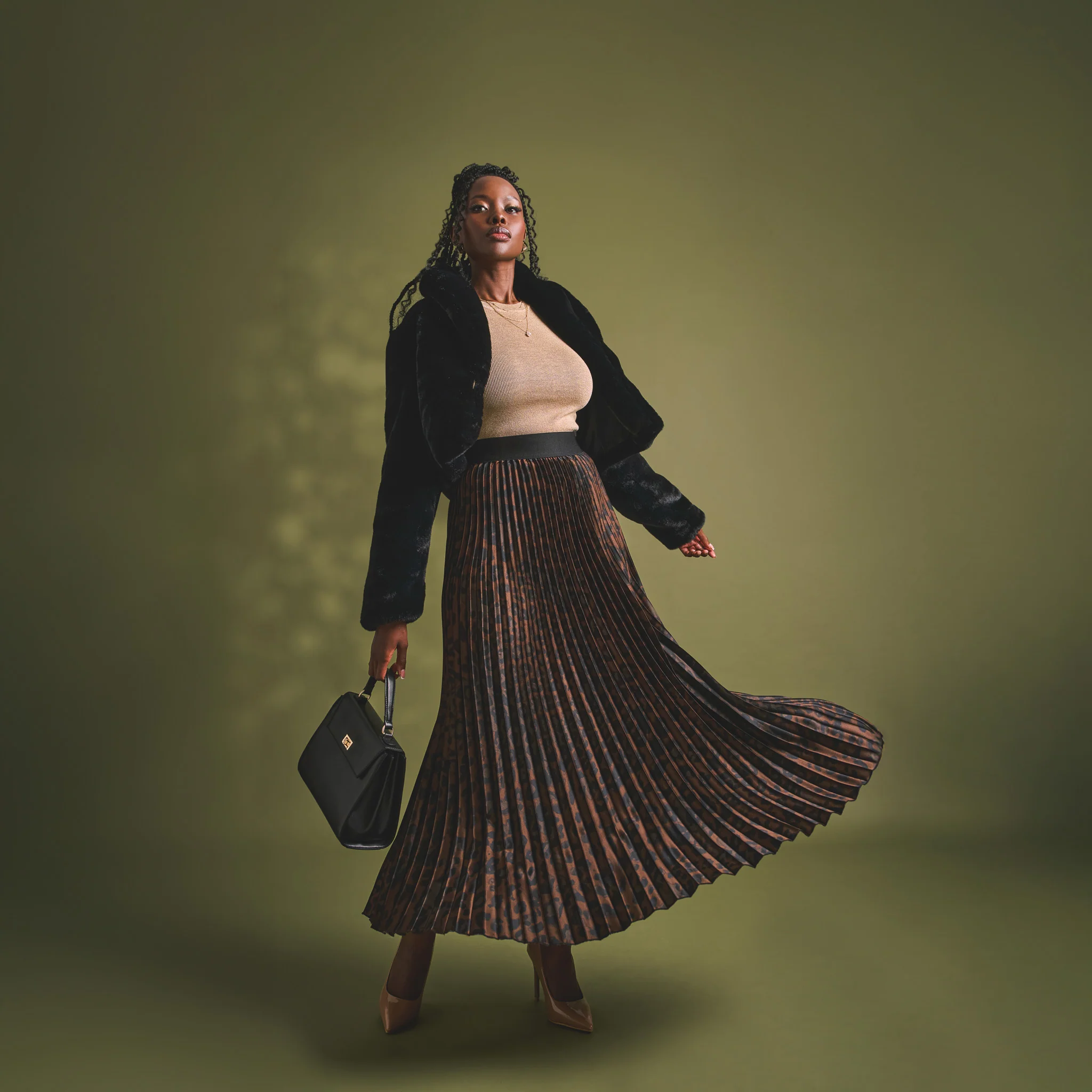 Animal Print Satin Maxi Skirt - Animal - Image 6