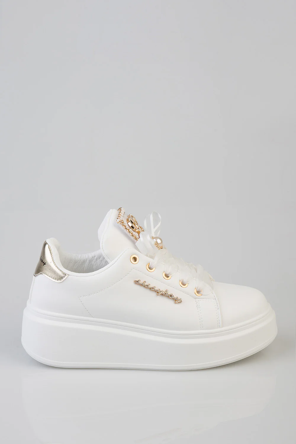 Anita Bow Detail Chunky Sneaker - White - Image 2