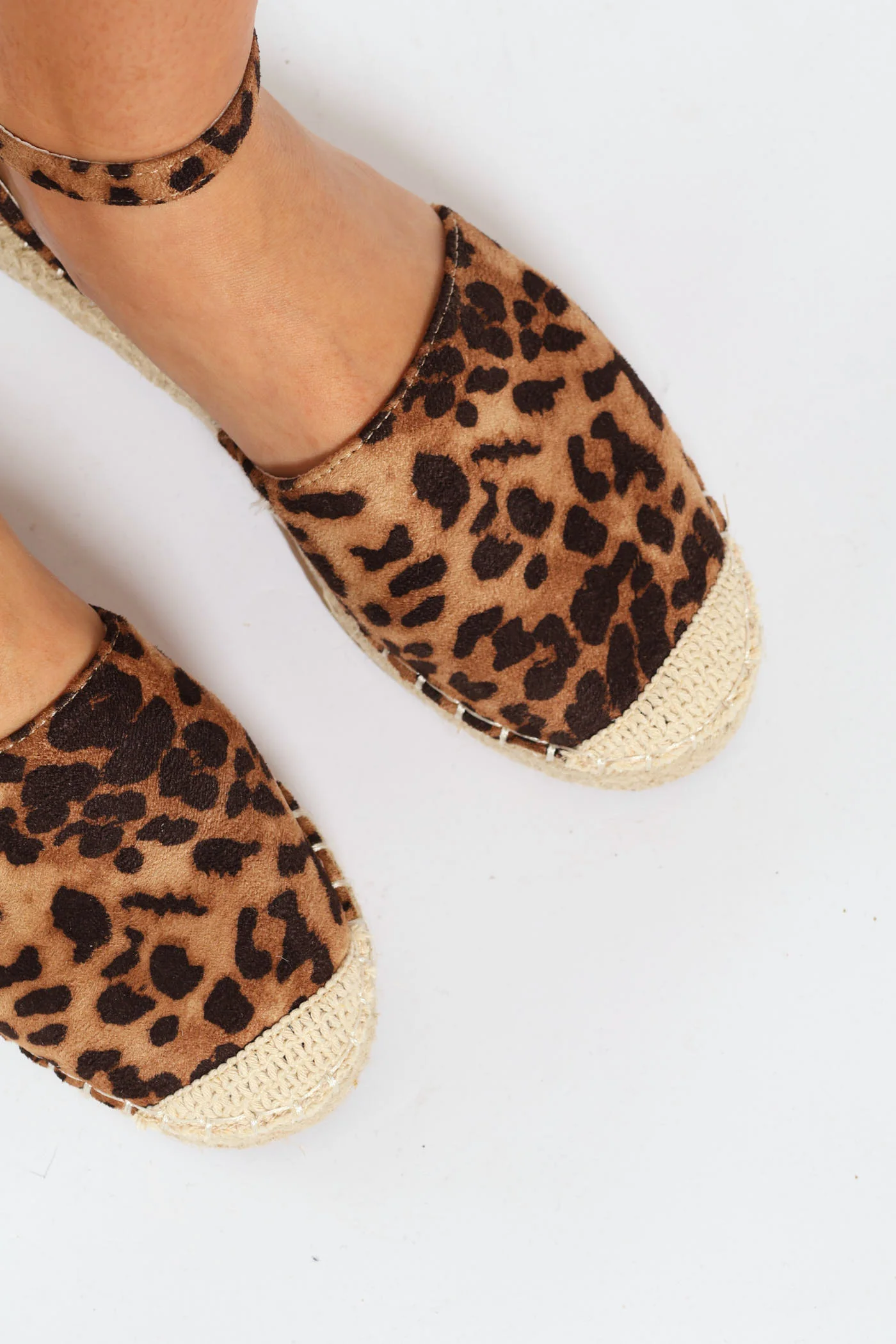 Ankle Strap Espadrille Sandal - Animal Print - Image 4