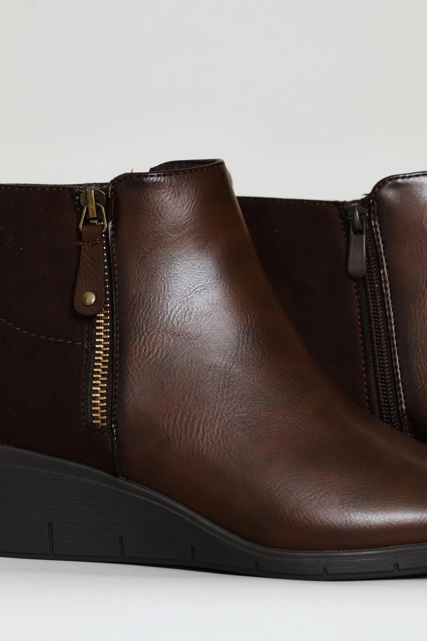 Ankle Wedge Boot - Brown - Image 2