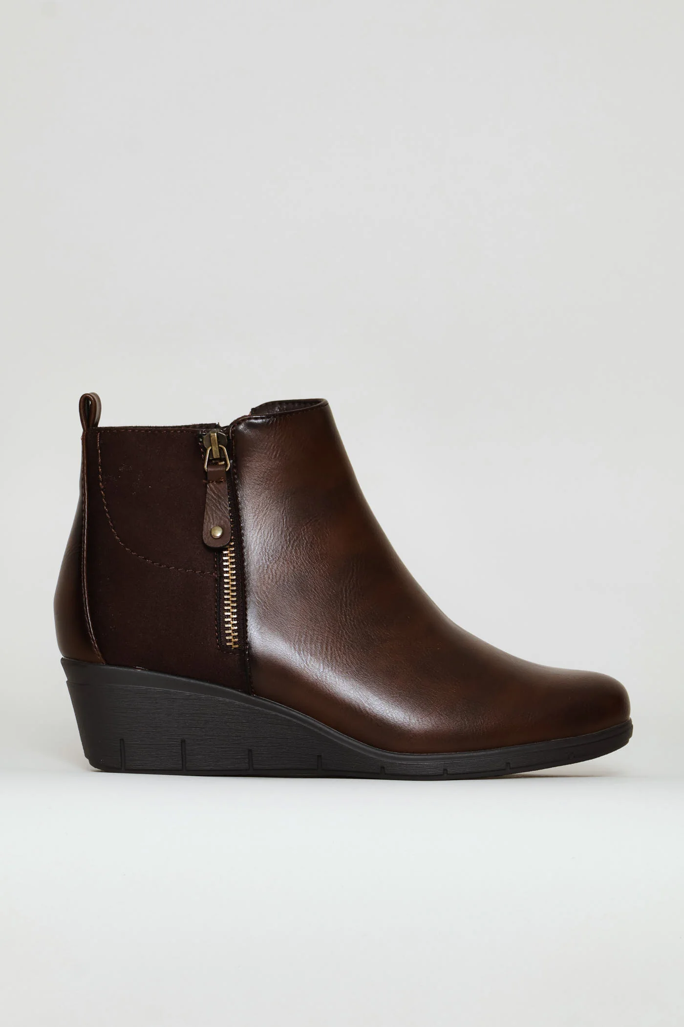 Ankle Wedge Boot - Brown - Image 3