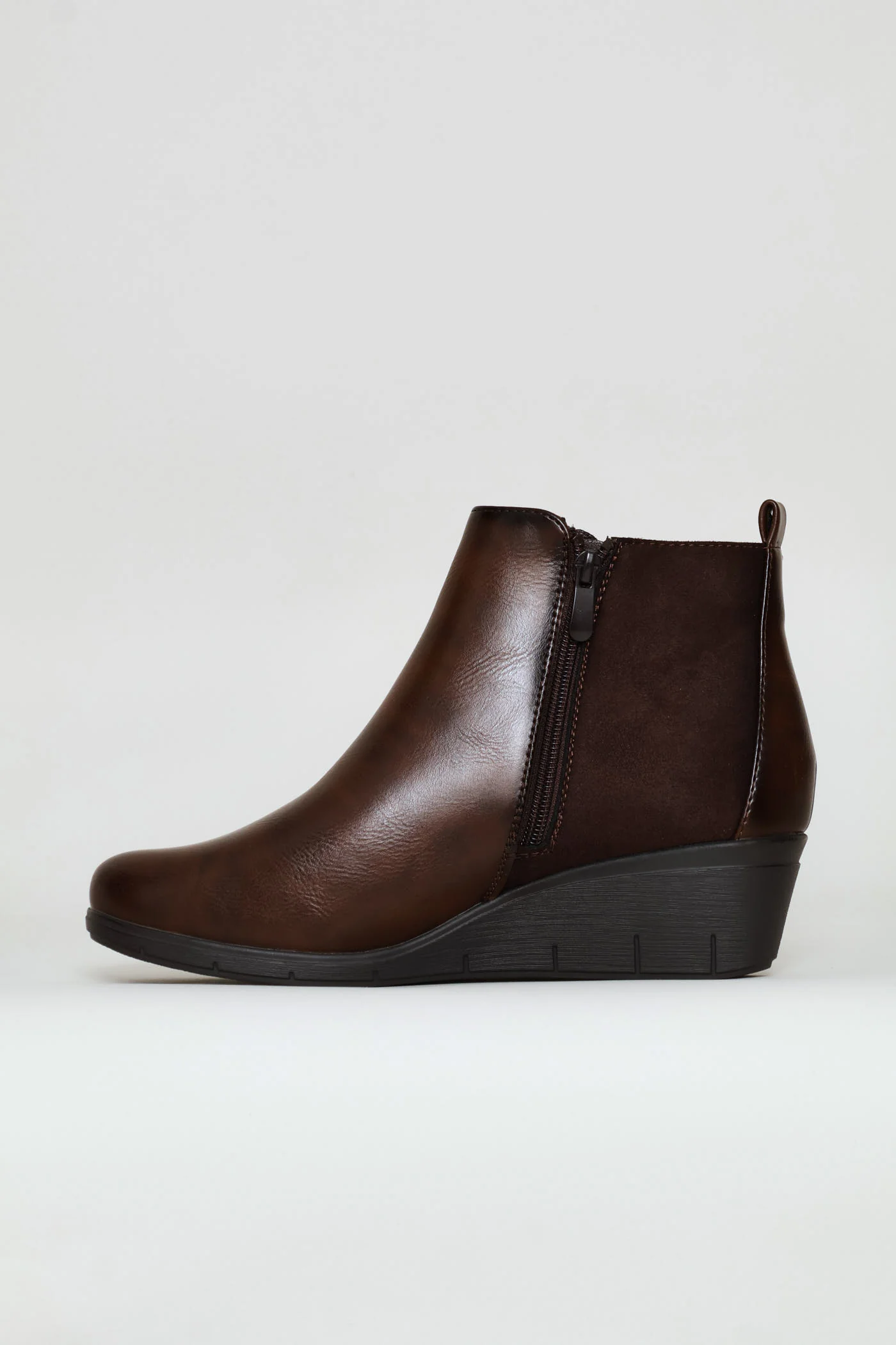 Ankle Wedge Boot - Brown - Image 4