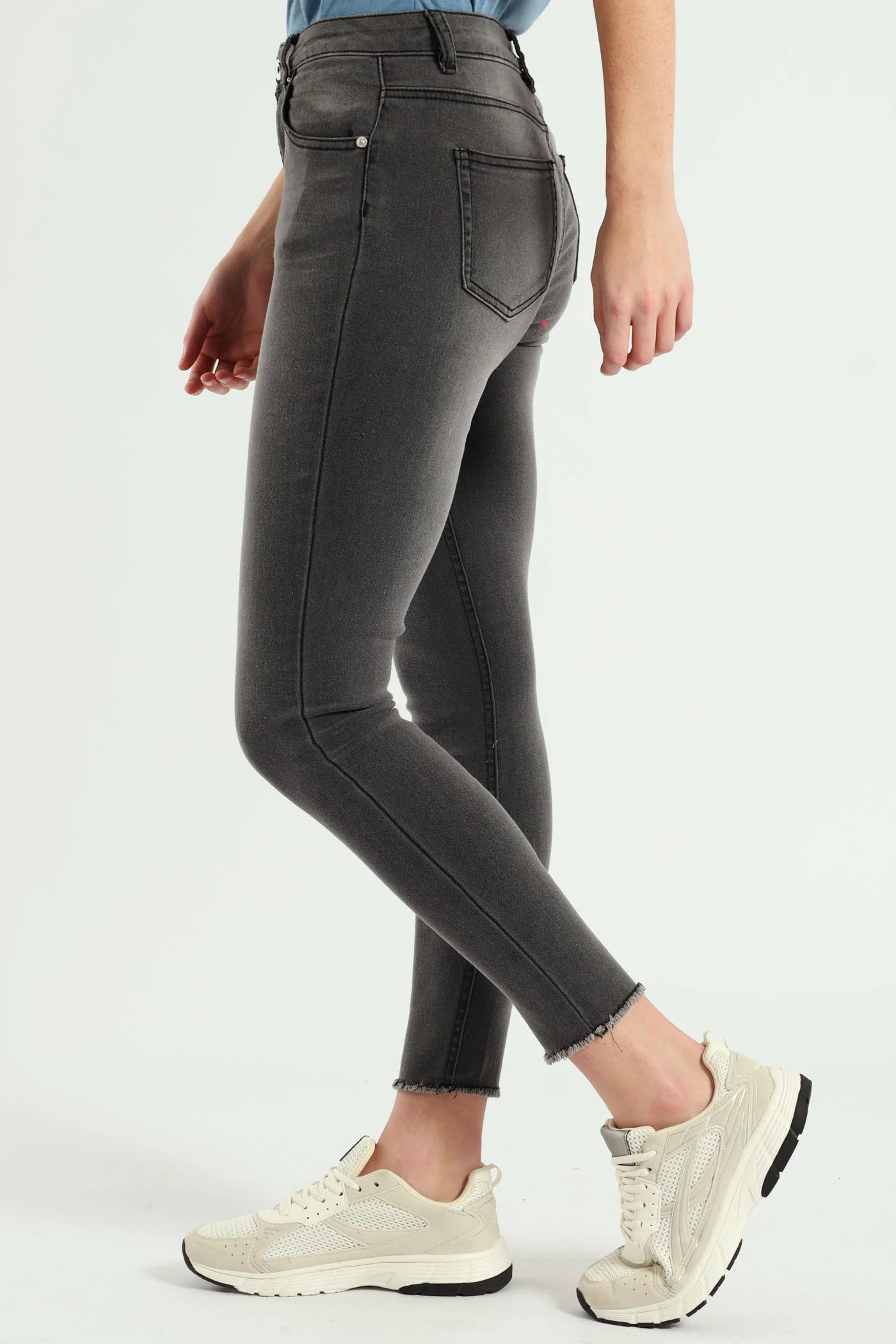 Anklegrazer Skinny Jean - Dark Grey - Image 2