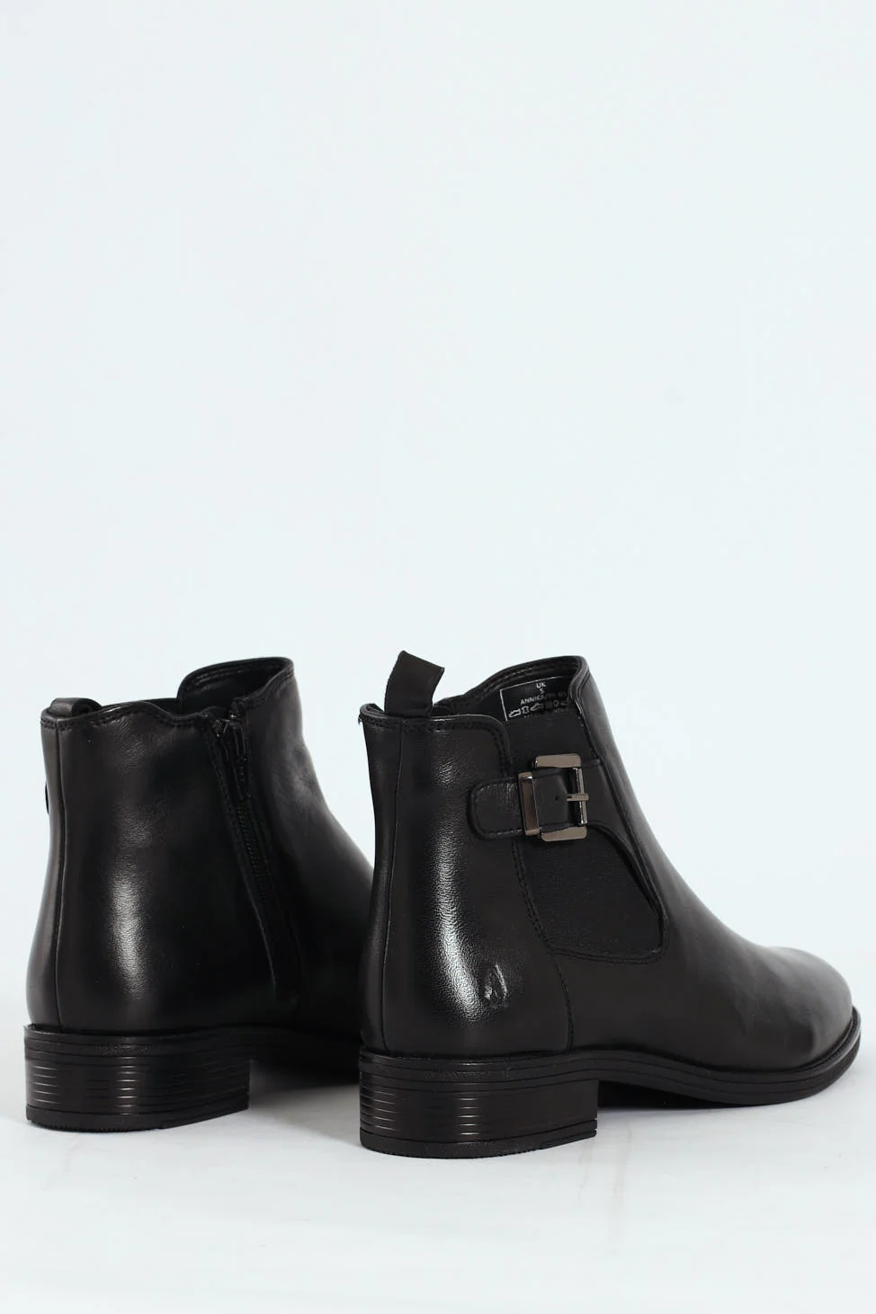 Annika Nappa Leather Buckle Ankle Boot - Black - Image 5