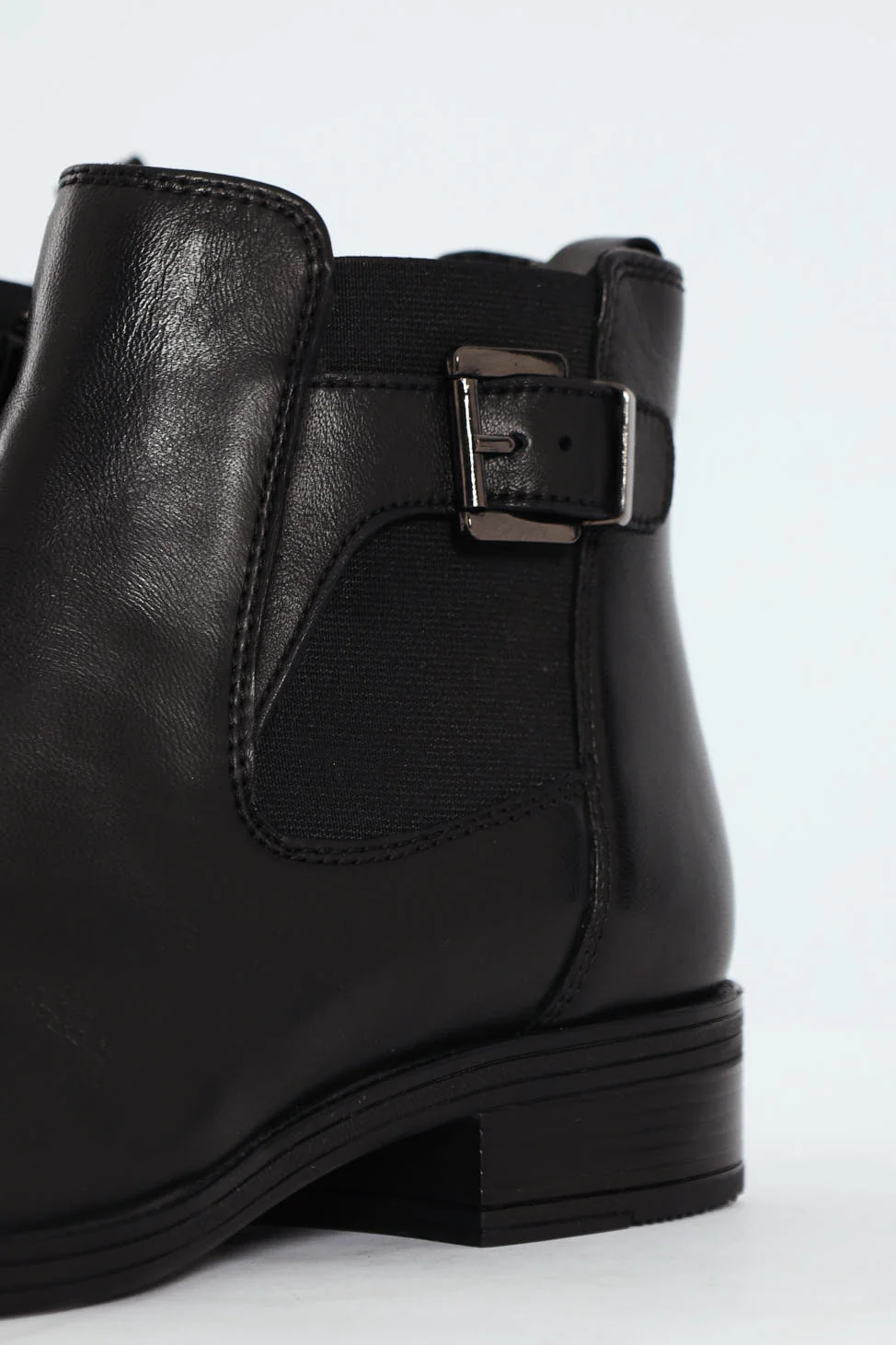 Annika Nappa Leather Buckle Ankle Boot - Black - Image 6
