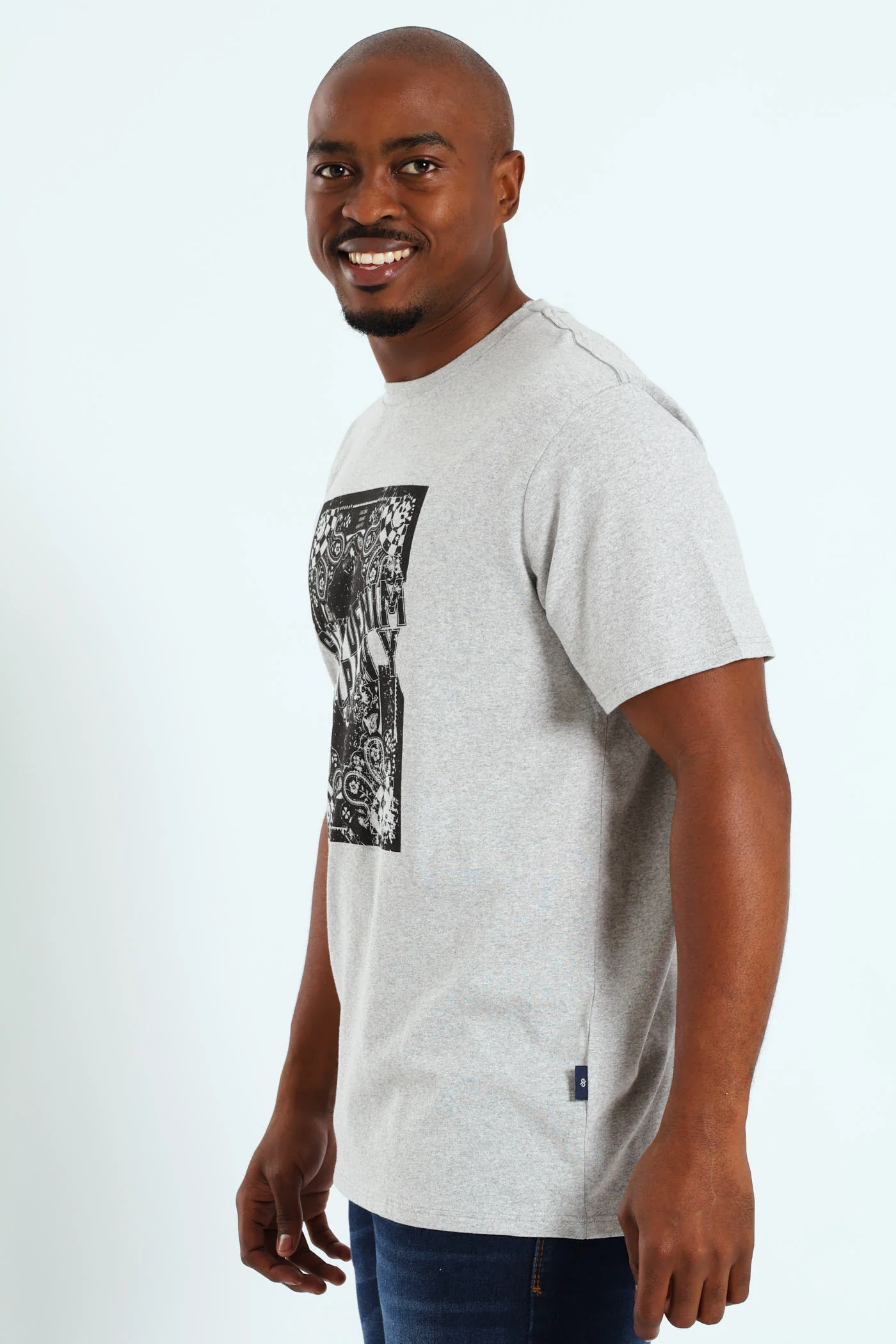 Antique Paisley Tee - Grey Melange - Image 3
