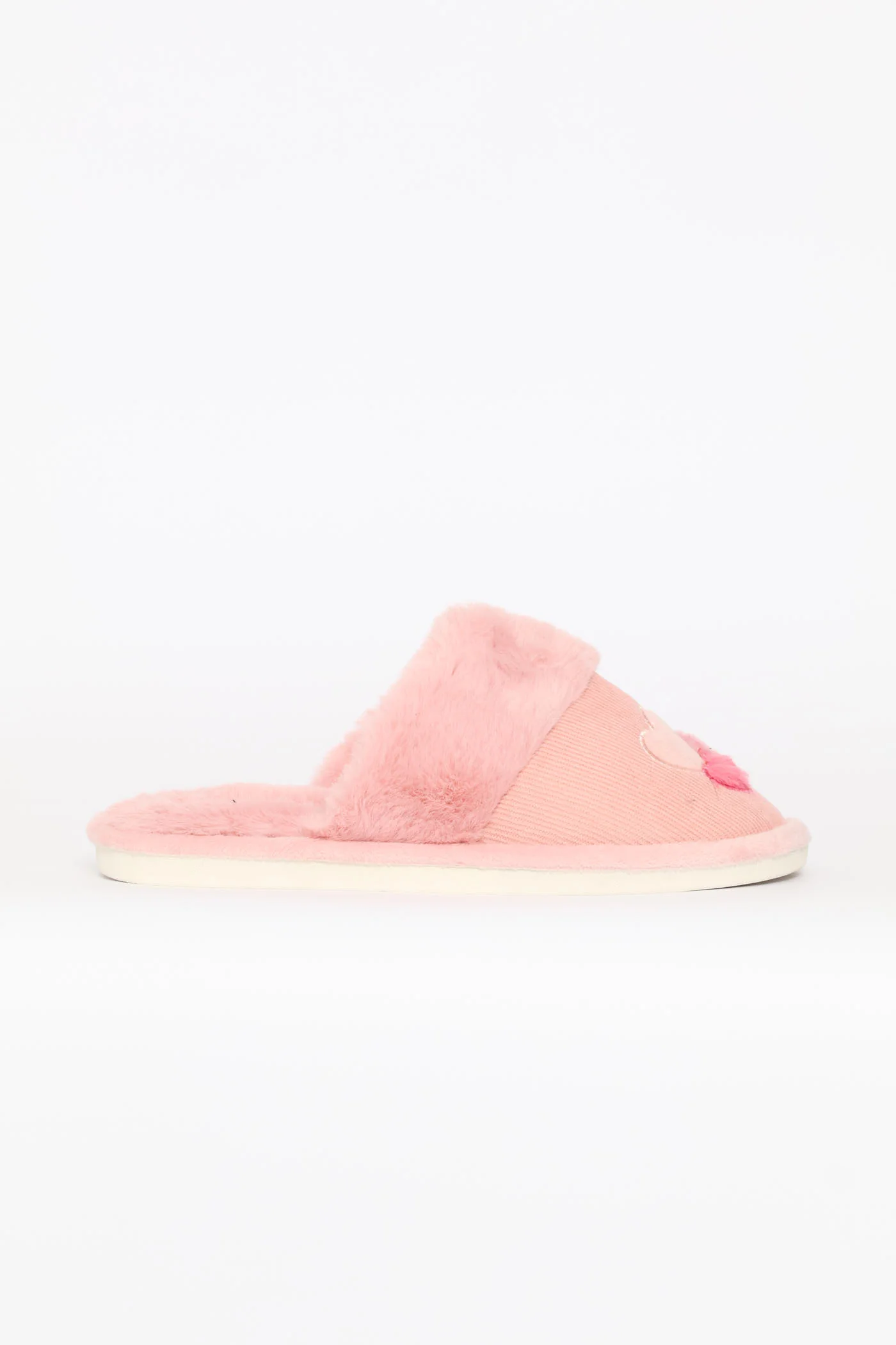 Applique Detail Cordoroy Slipper - Pink - Image 3