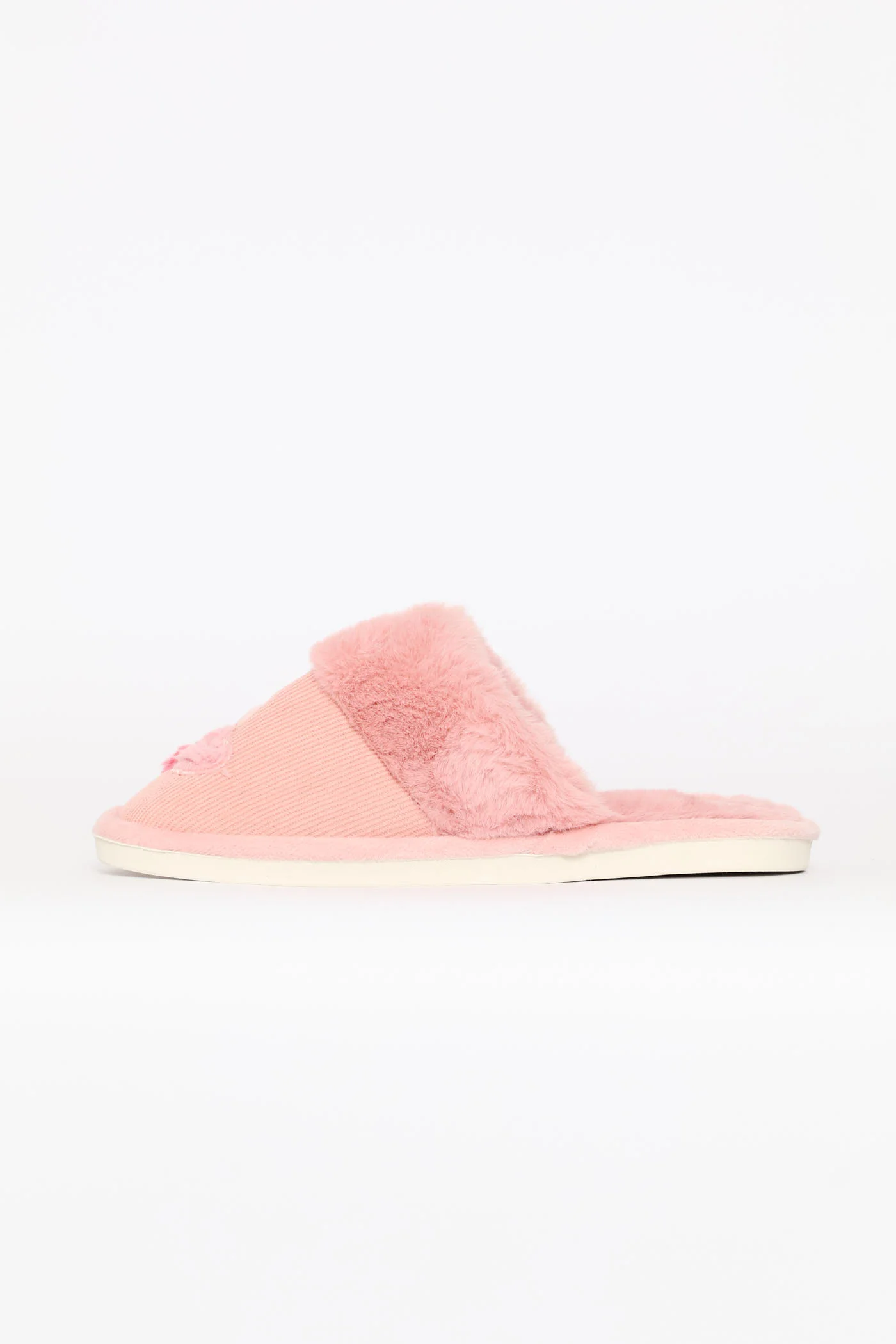 Applique Detail Cordoroy Slipper - Pink - Image 4