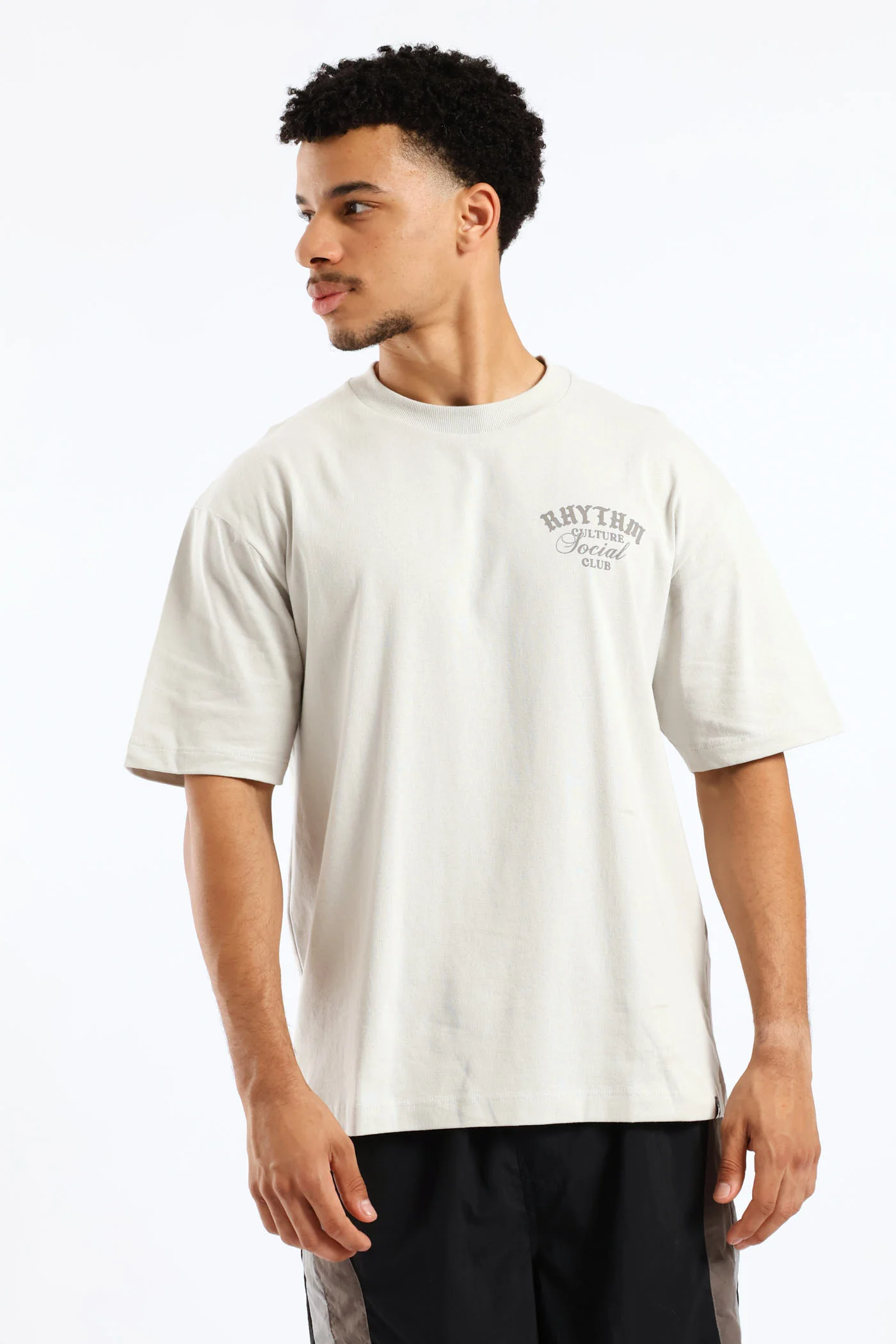 Applique Oversized Tee - Light Grey - Image 3