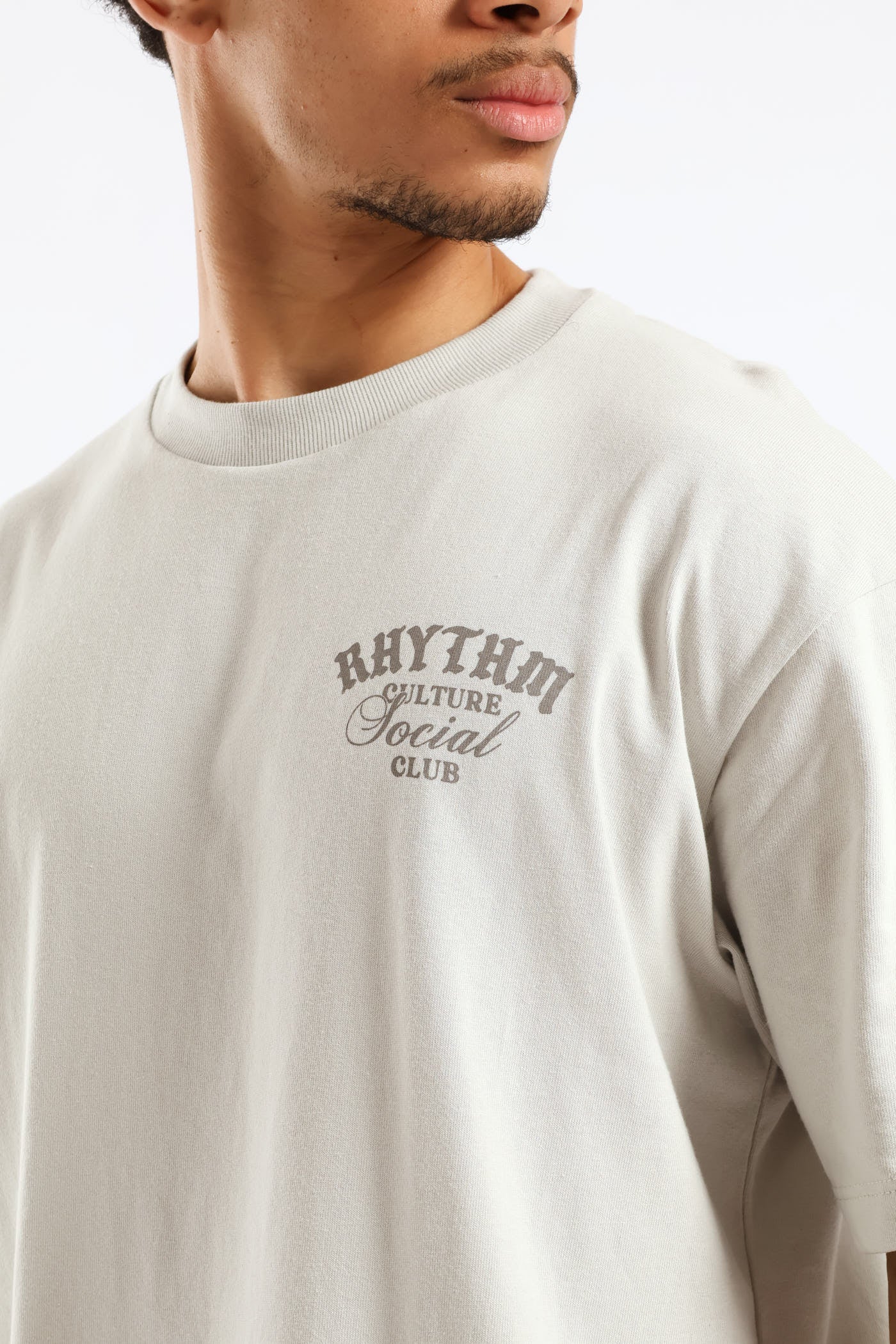 Applique Oversized Tee - Light Grey - Image 4