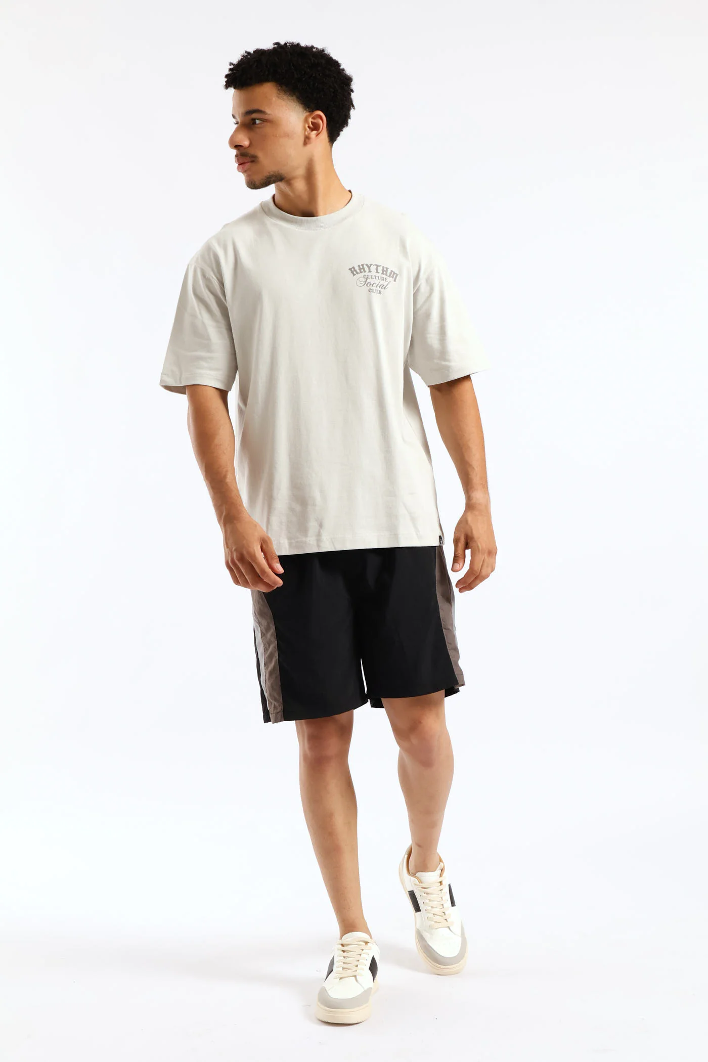 Applique Oversized Tee - Light Grey - Image 5