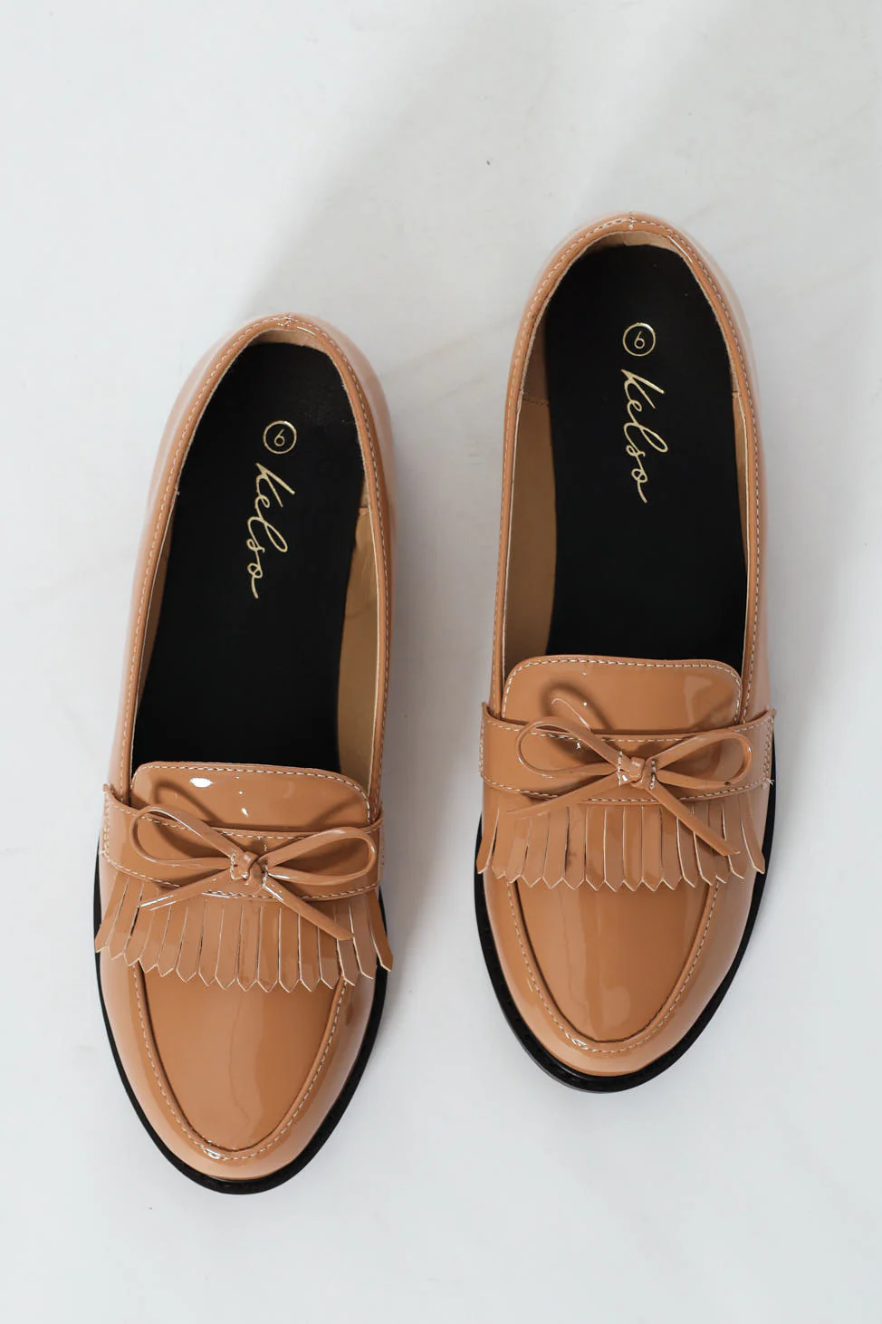 Apron Tassled Patent Loafer - Beige - Image 5