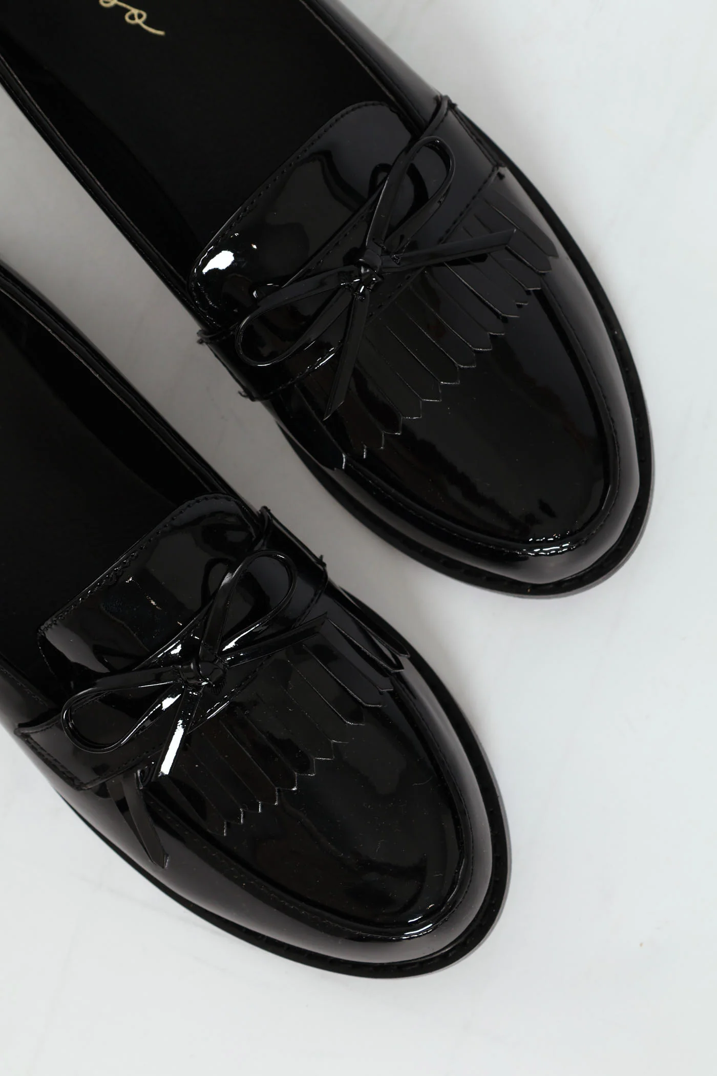 Apron Tassled Patent Loafer - Black - Image 2