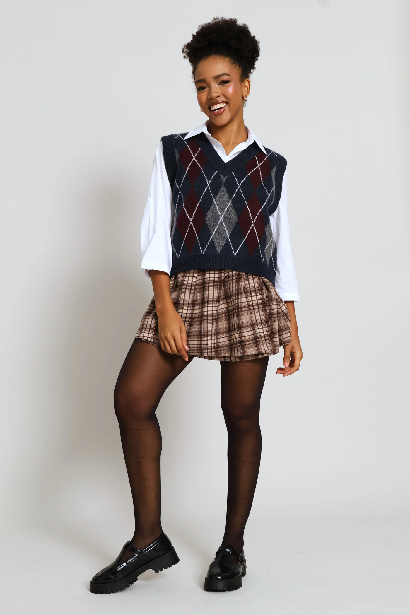 Argyle Knitted Vest - Navy - Image 6