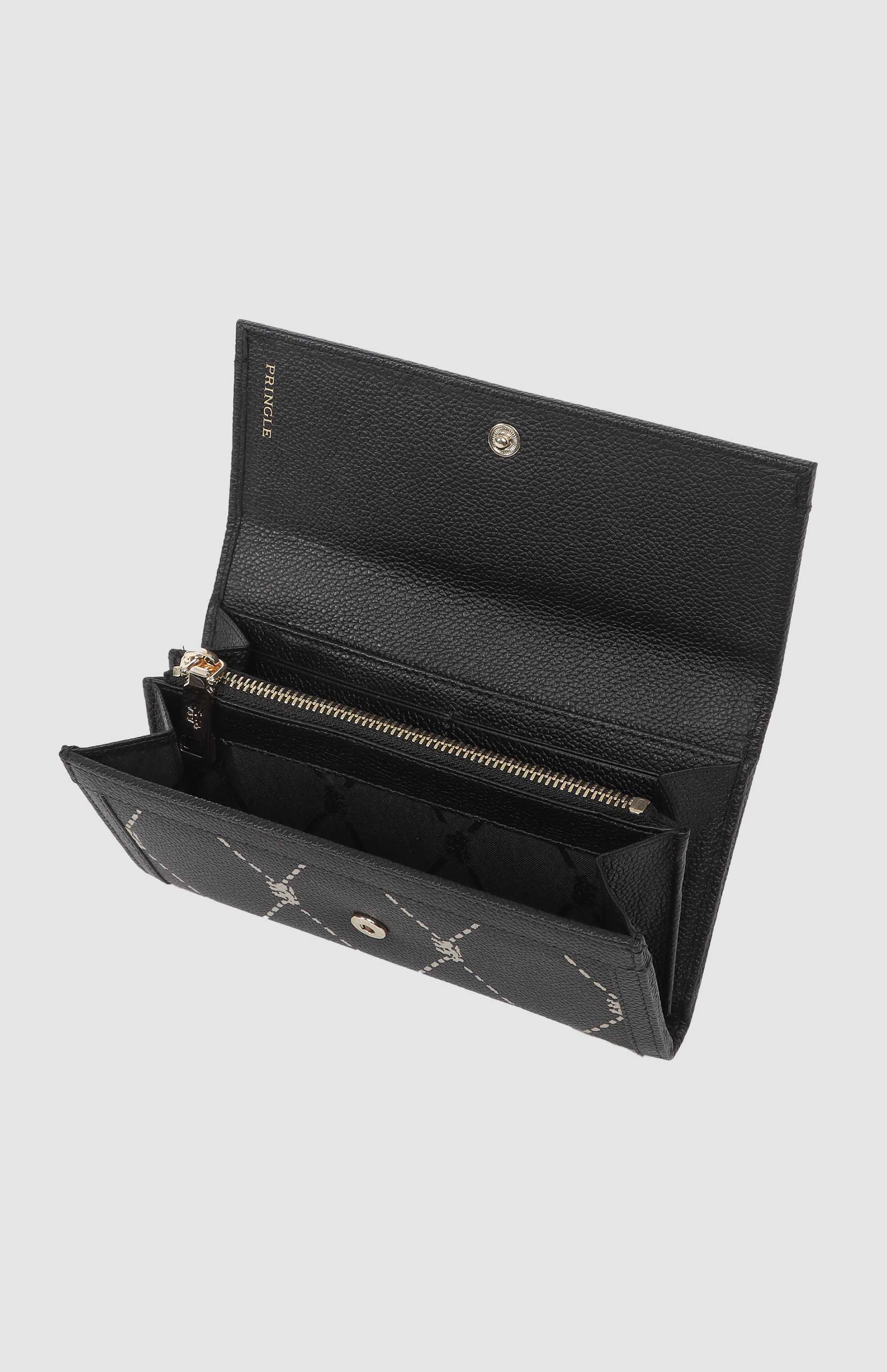 Argyle Print Flapover Purse - Black - Image 2