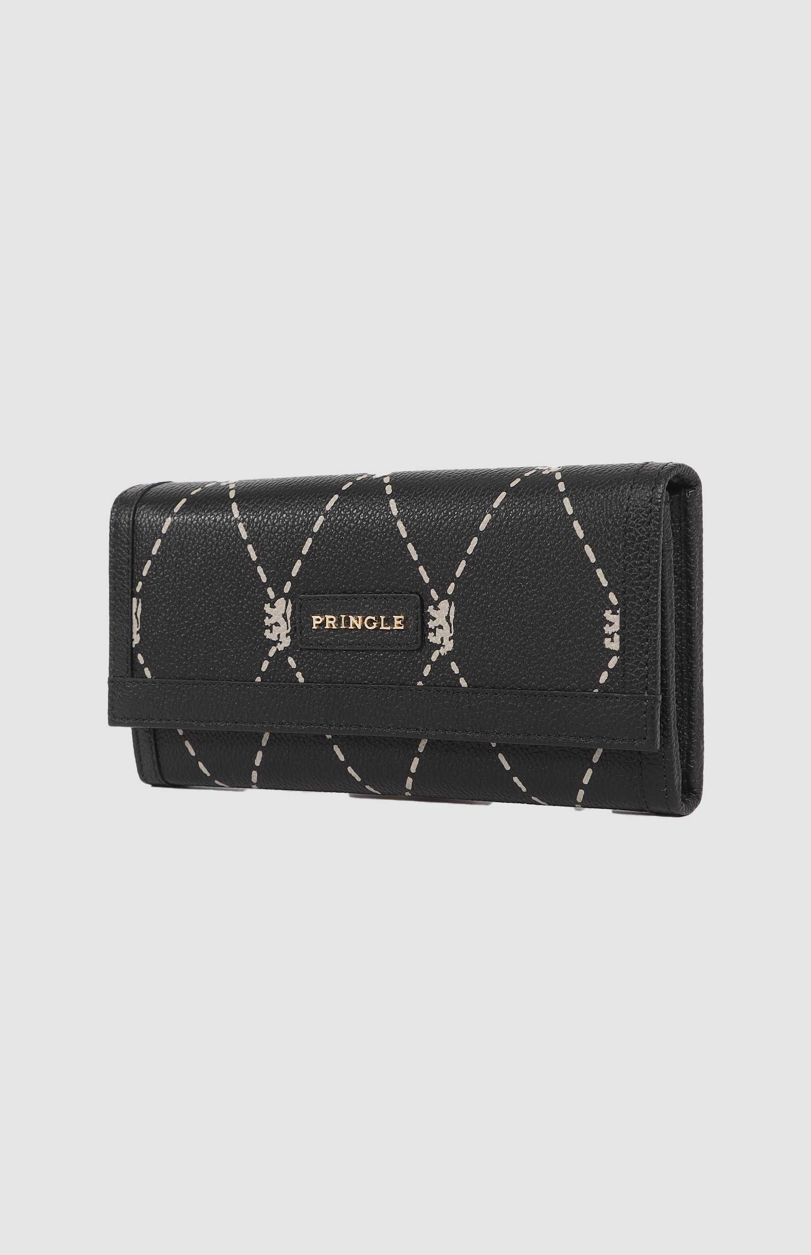 Argyle Print Flapover Purse - Black - Image 3