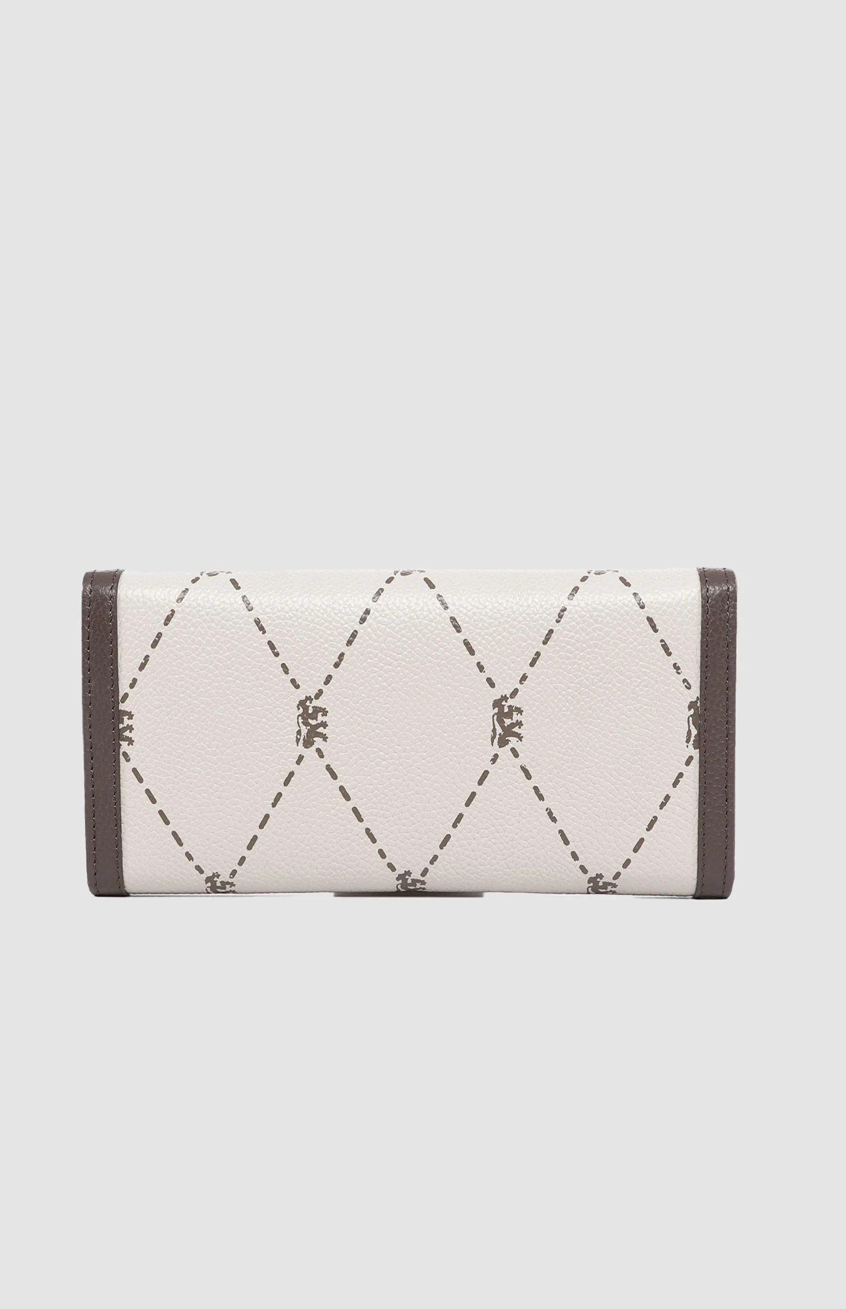 Argyle Print Flapover Purse - Stone - Image 4