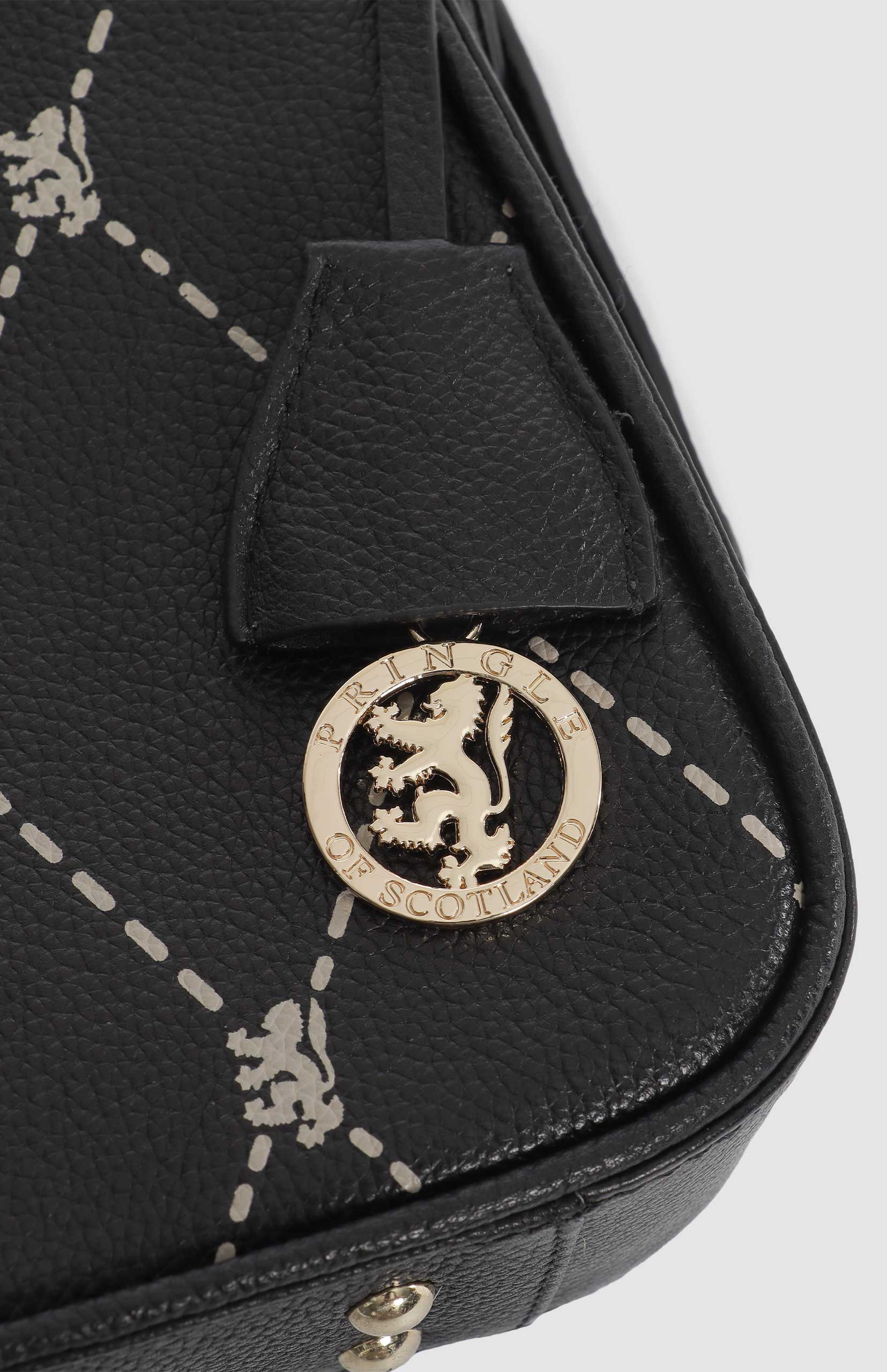 Argyle Print Small Shoulder Bag - Black - Image 4