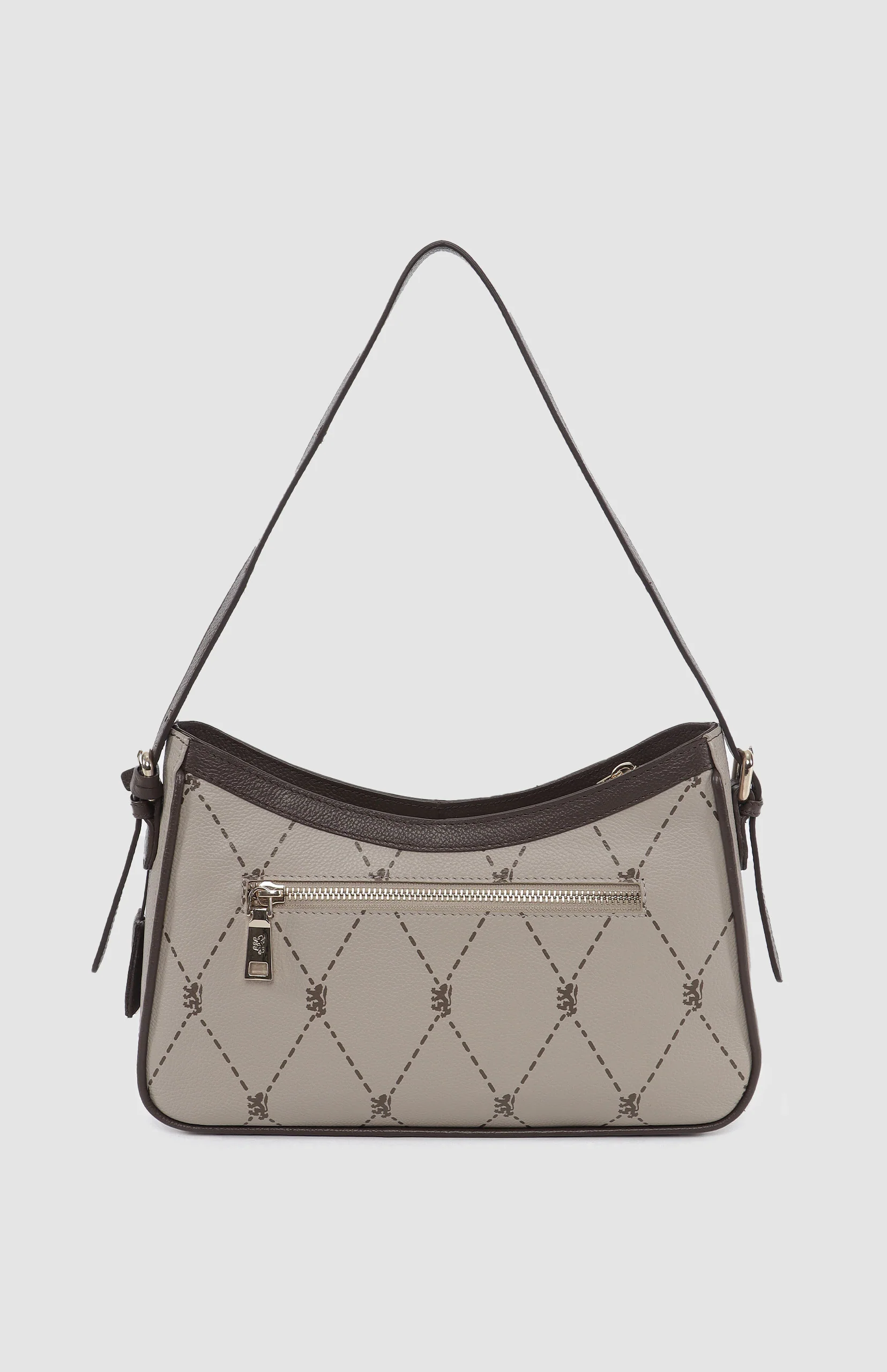 Argyle Print Small Shoulder Bag - Stone - Image 2