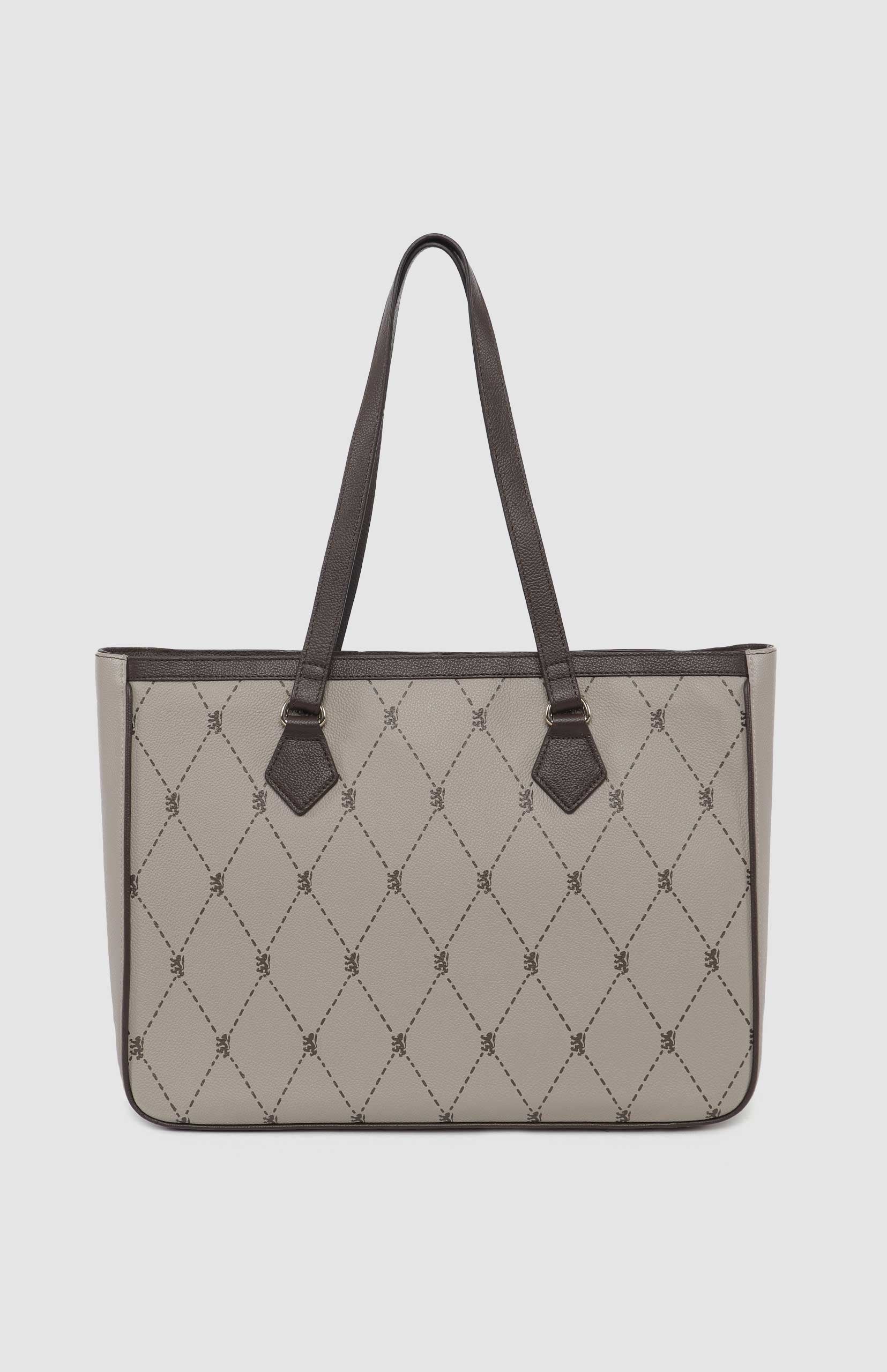 Argyle Print Work Laptop Tote Bag - Stone - Image 3