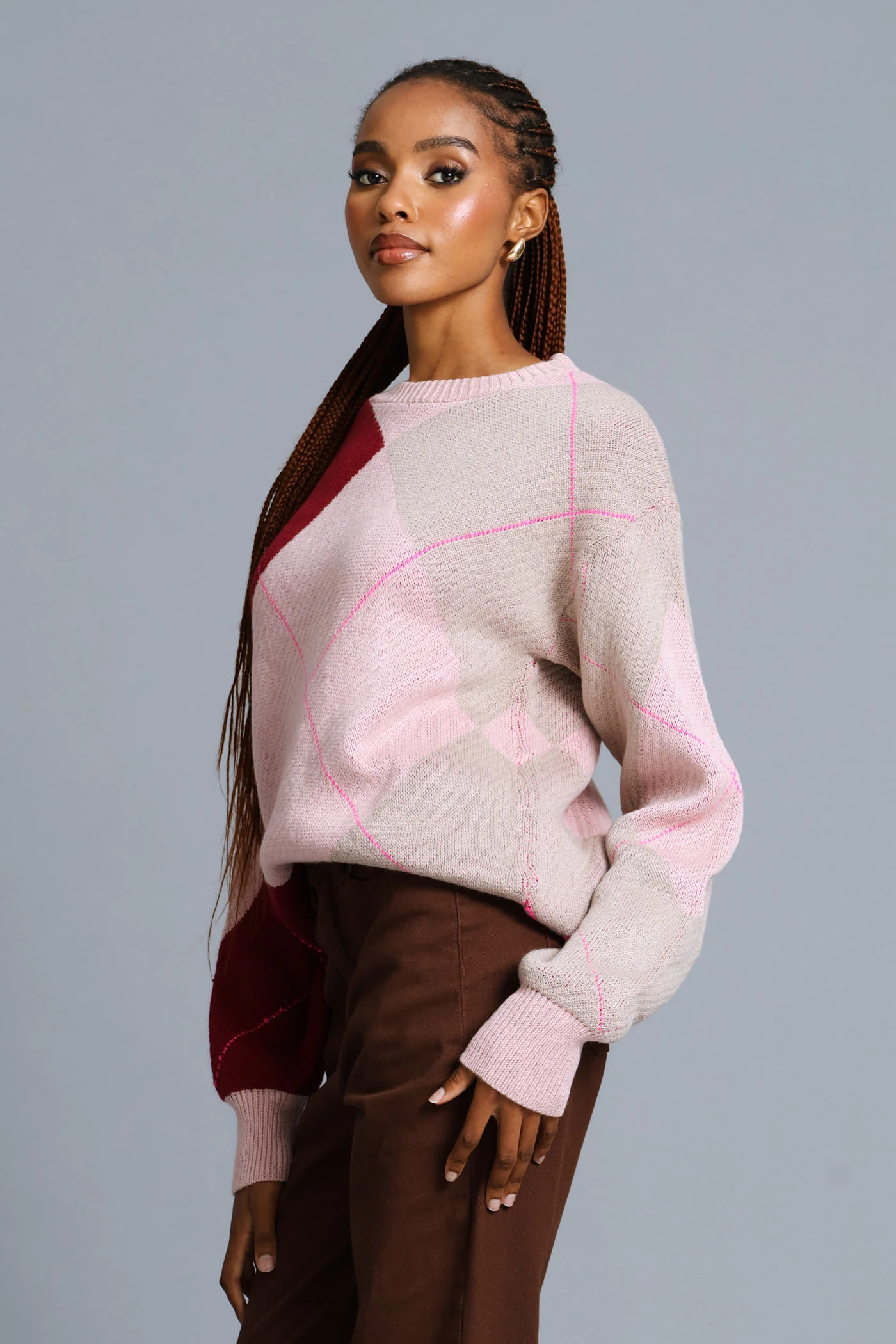 Argyle Pullover - Blush - Image 4