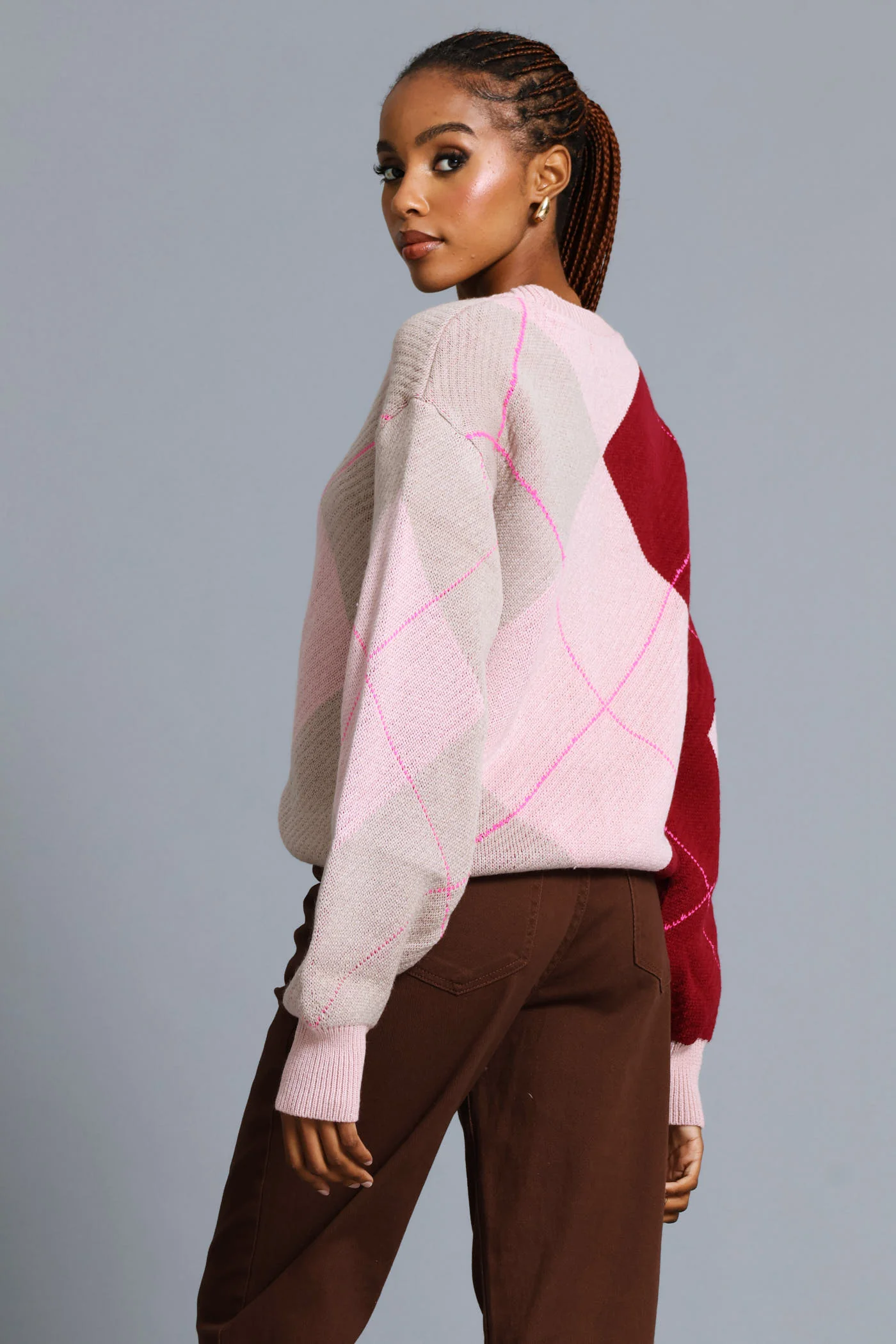 Argyle Pullover - Blush - Image 5