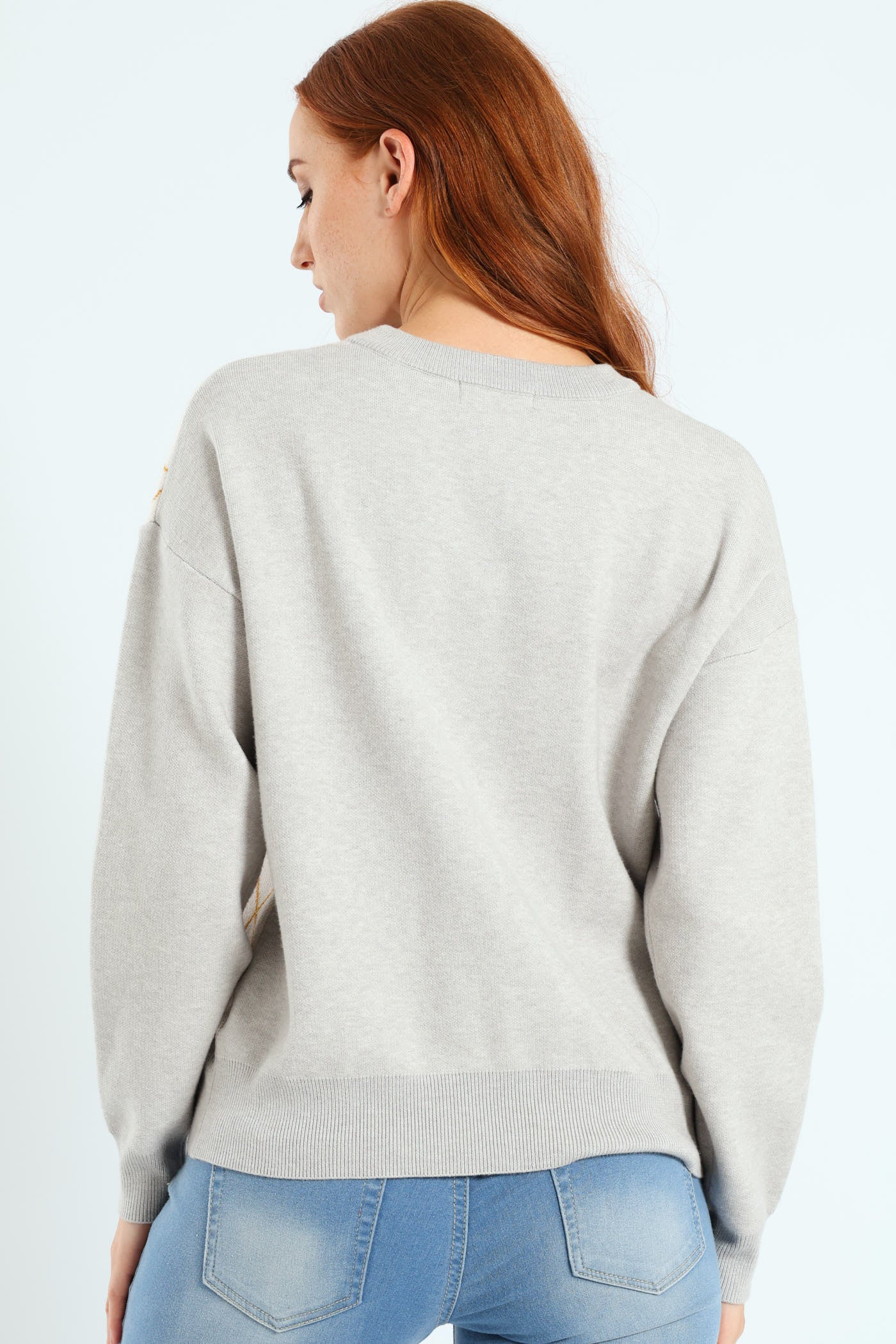 Argyle Pullover - White/Grey - Image 3