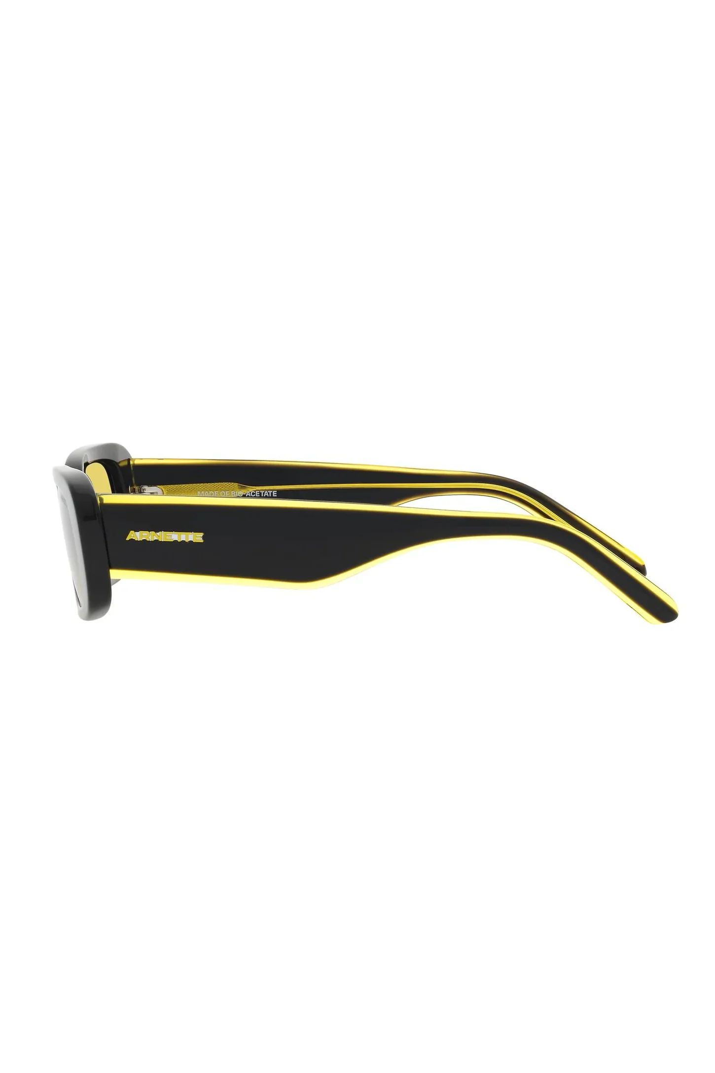 Rimmed Rectangle Sunglasses - Black/Yellow - Image 3
