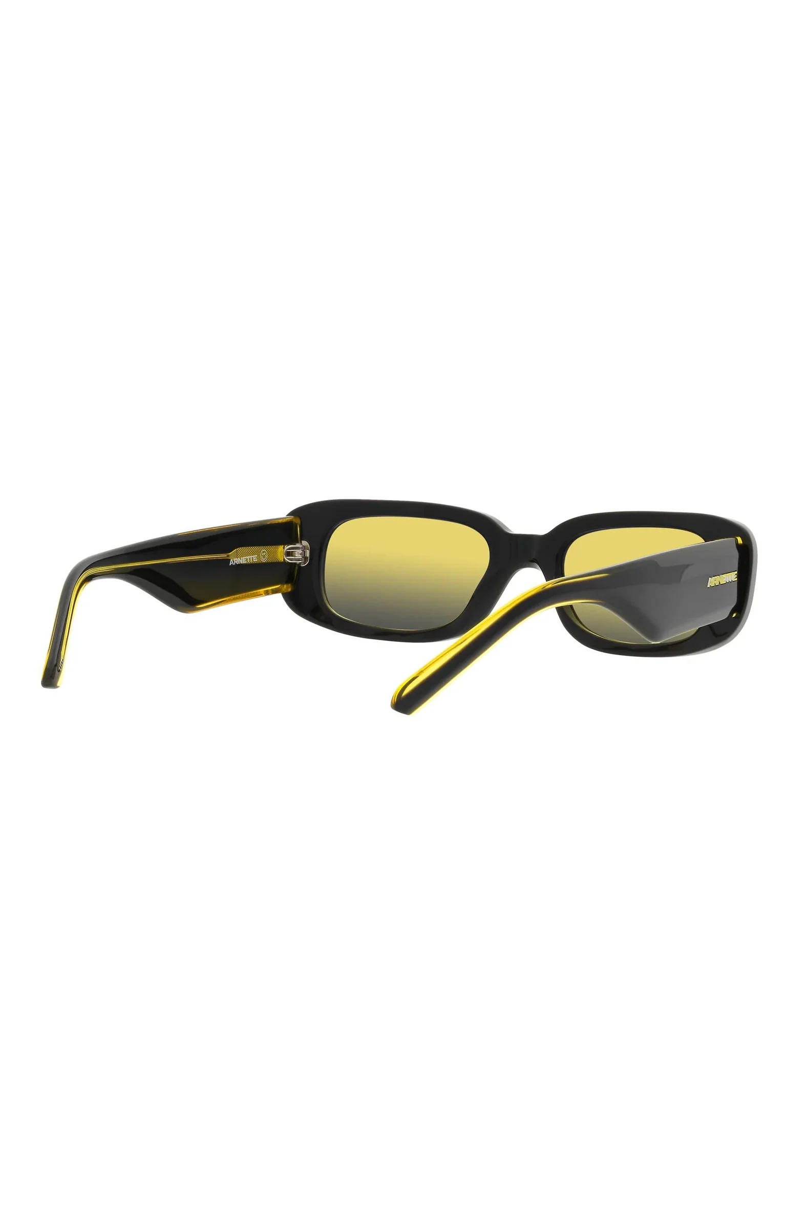 Rimmed Rectangle Sunglasses - Black/Yellow - Image 5