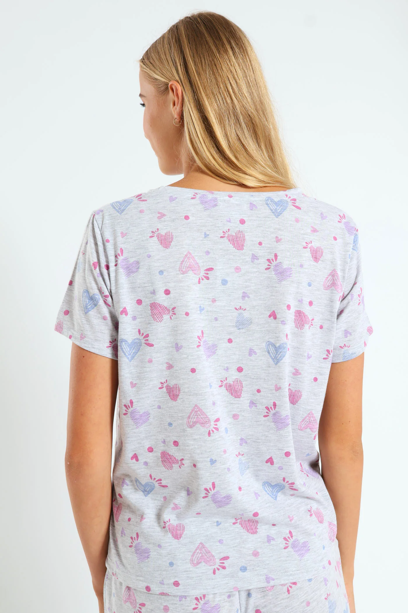 Artsy Hearts Knit Tee - Grey Melange - Image 4
