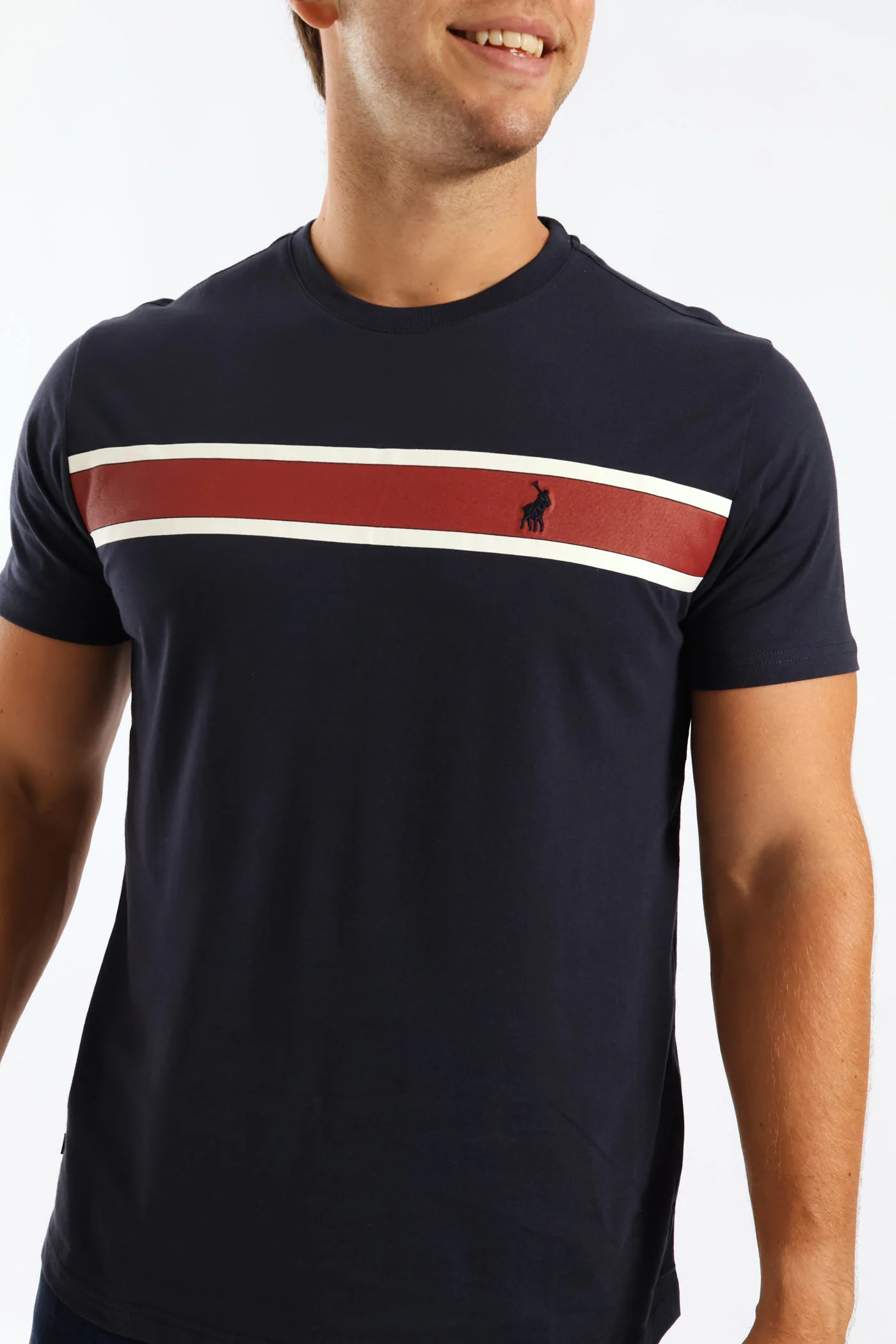 Asher Stripe Tee - Navy - Image 2