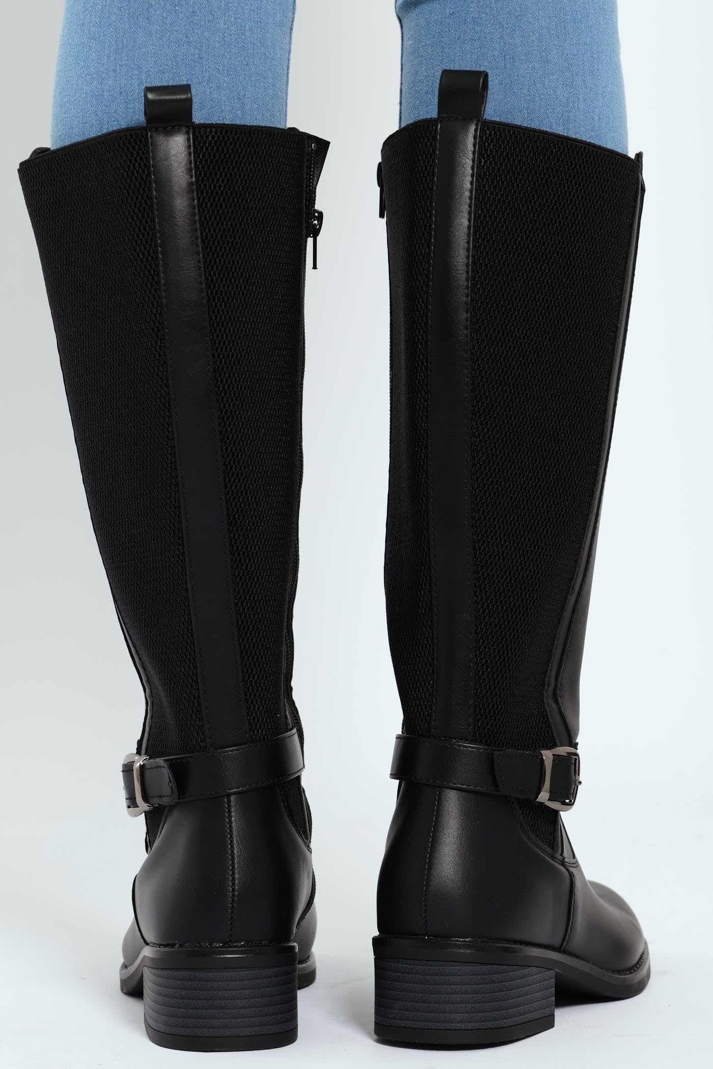 August Long Rider Ankle Buckle Boot - Black - Image 2