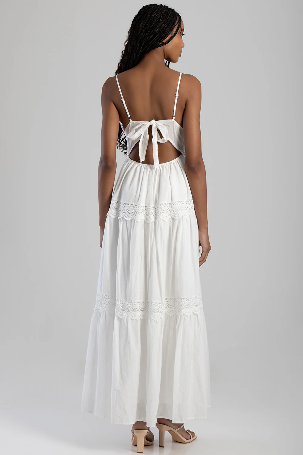 Aurelia Tiered Lace Maxi Dress - White - Image 2