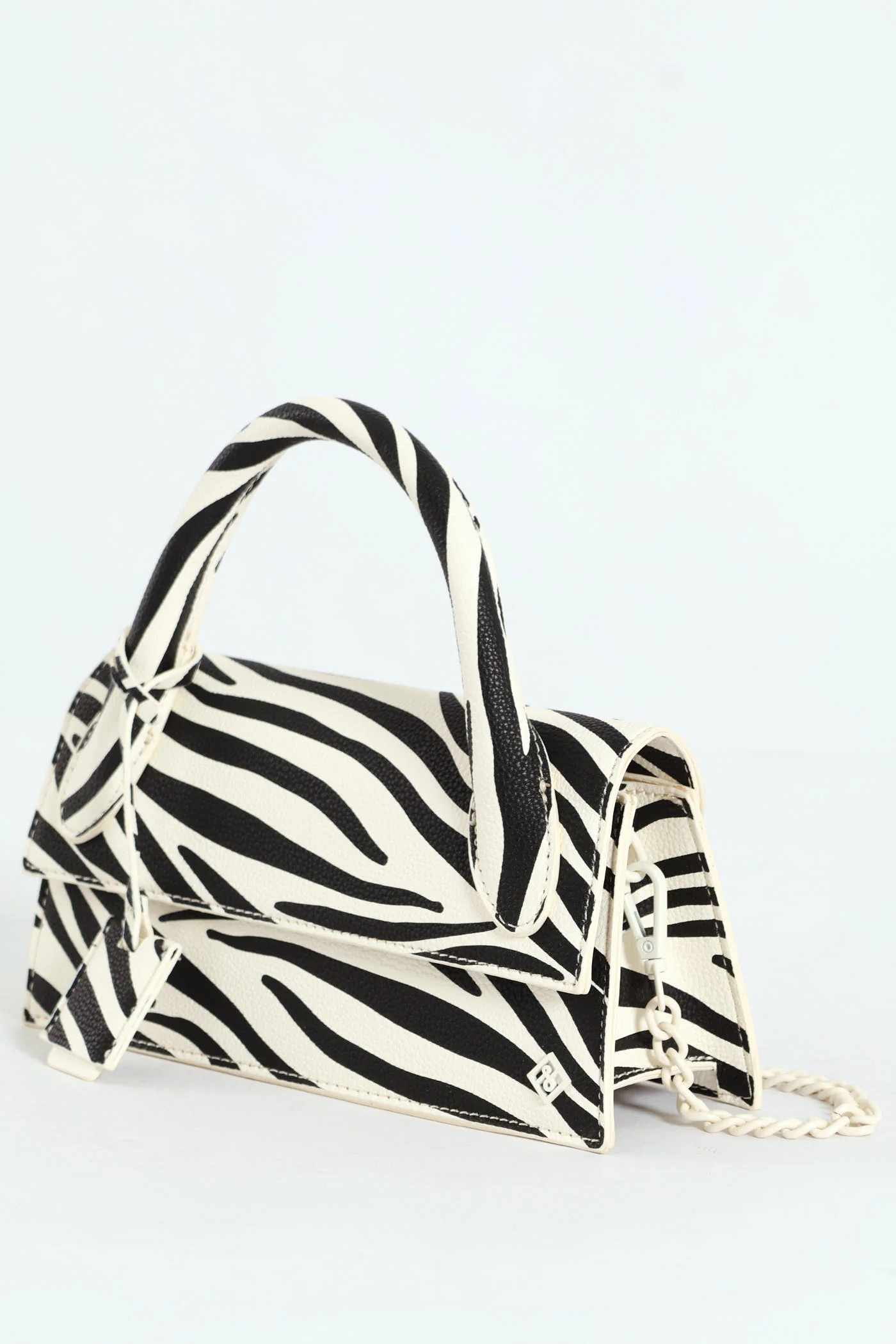 Aurevoir Top Handle Bag - Black/White - Image 4