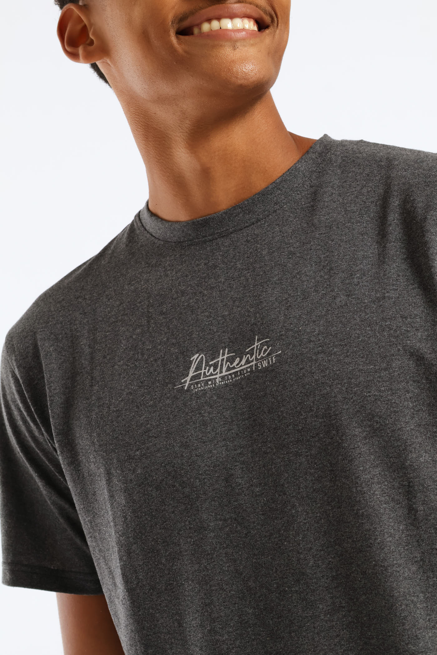 Authentic Basic Print Tee - Charcoal - Image 2