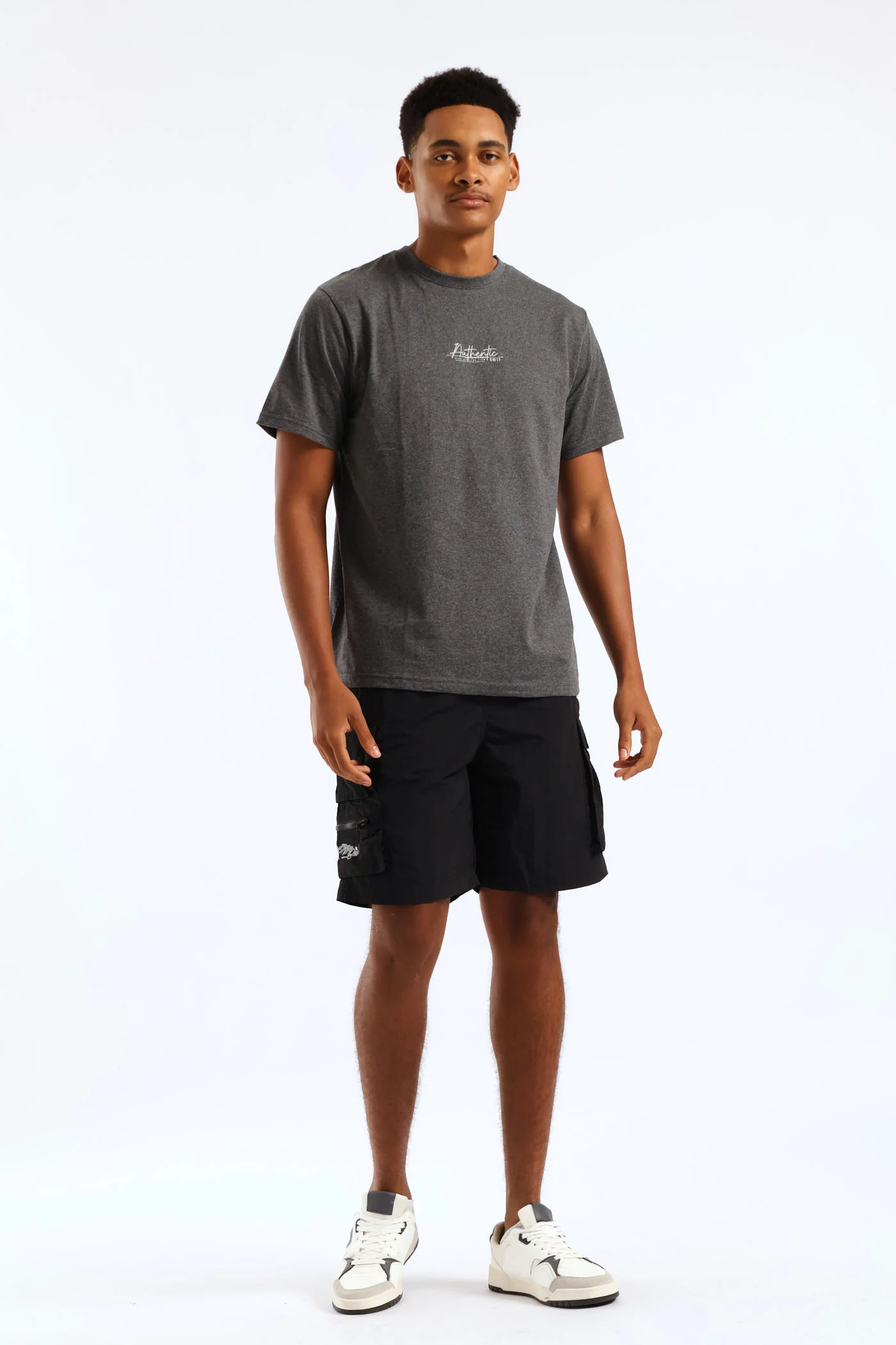Authentic Basic Print Tee - Charcoal - Image 4