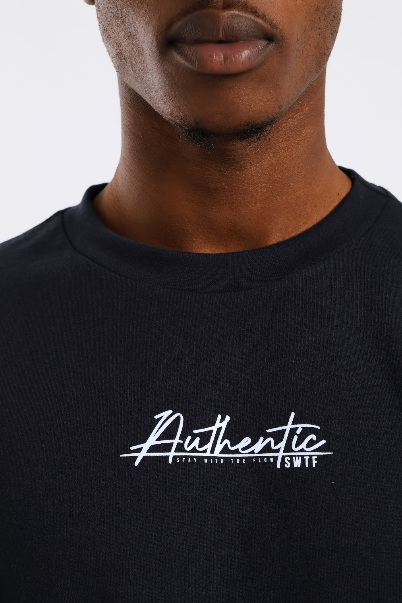 Authentic Basic Print Tee - Navy - Image 2