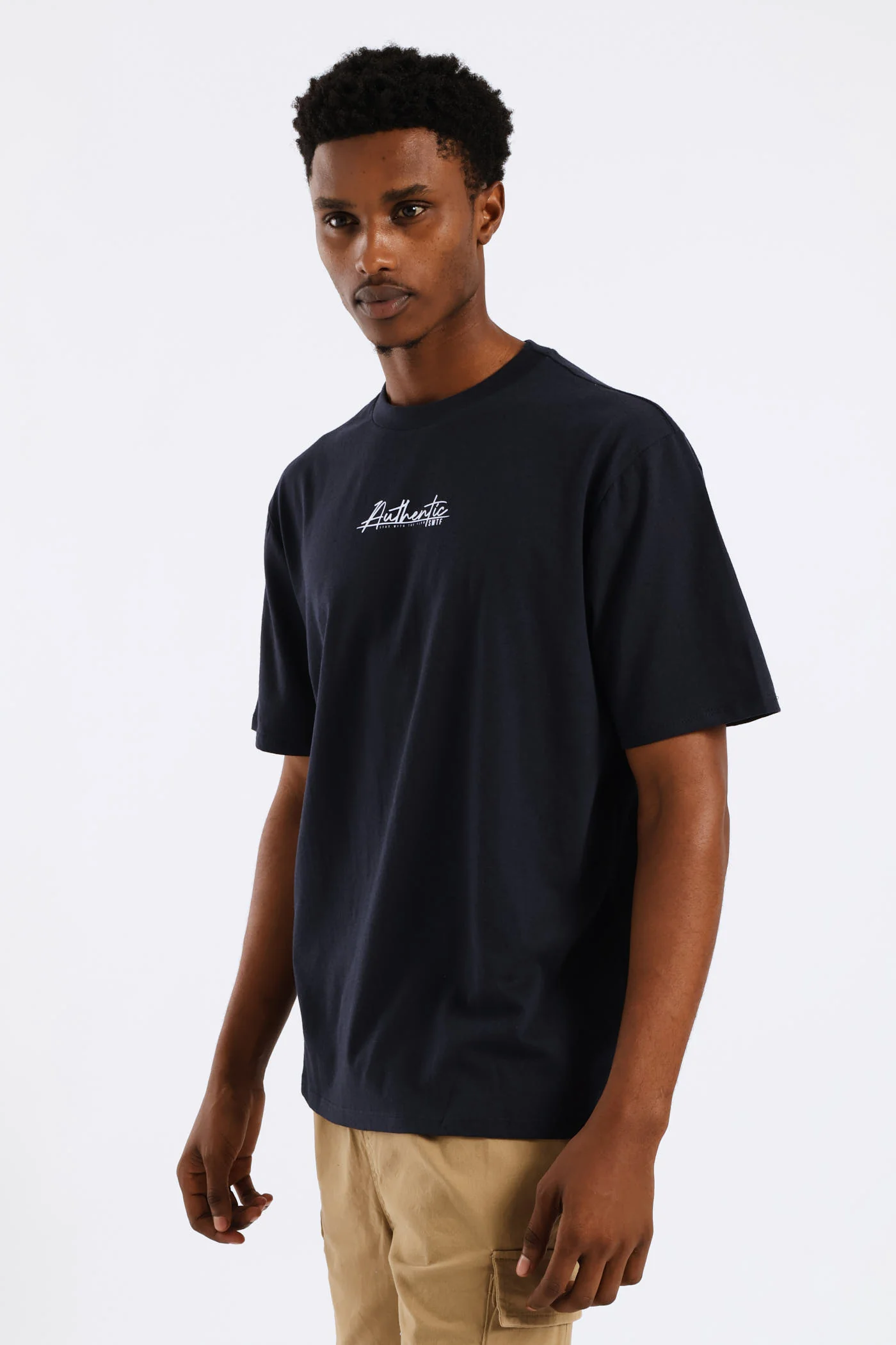 Authentic Basic Print Tee - Navy - Image 3
