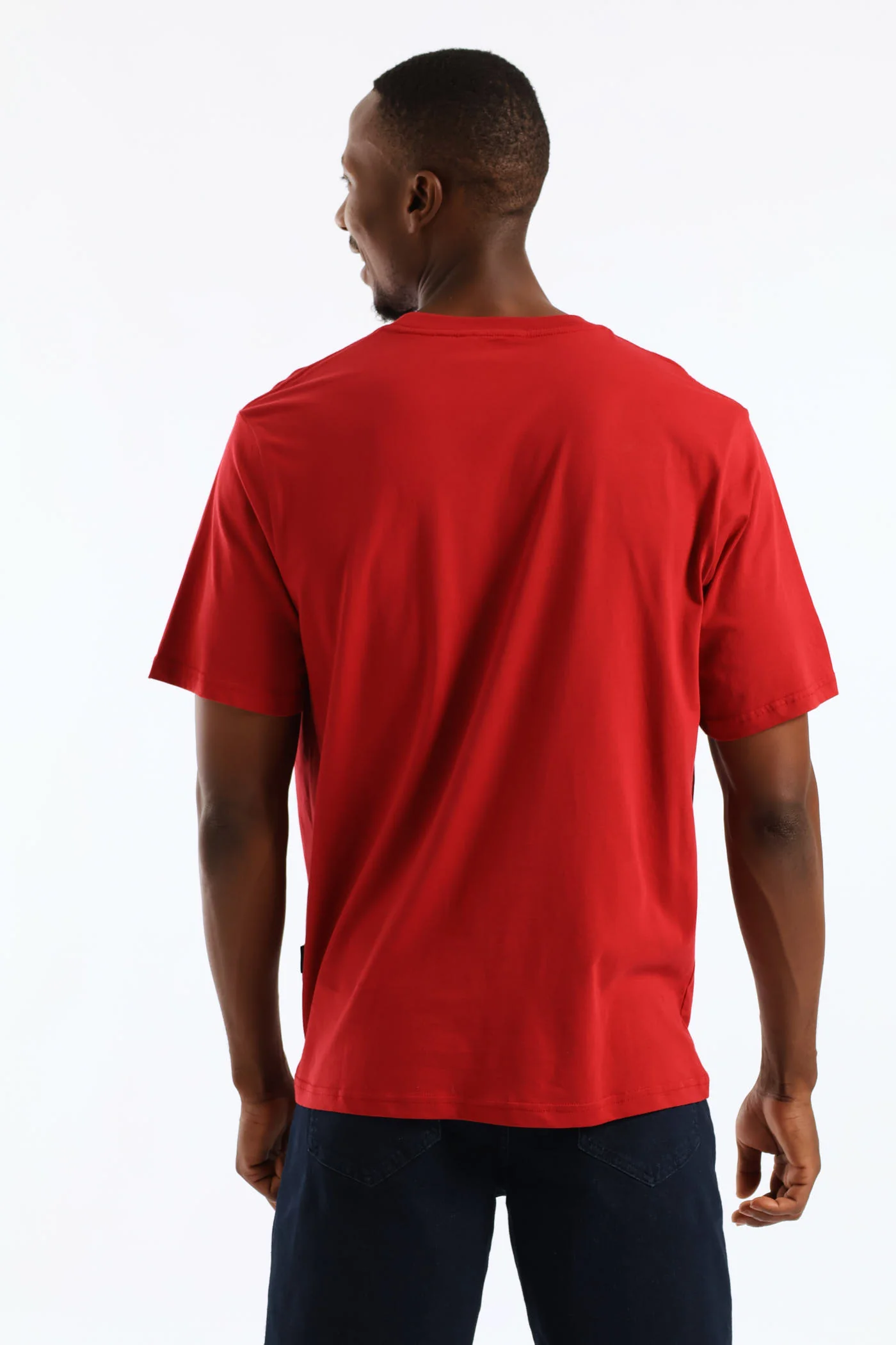 Authentic Print Tee - Dark Red - Image 4