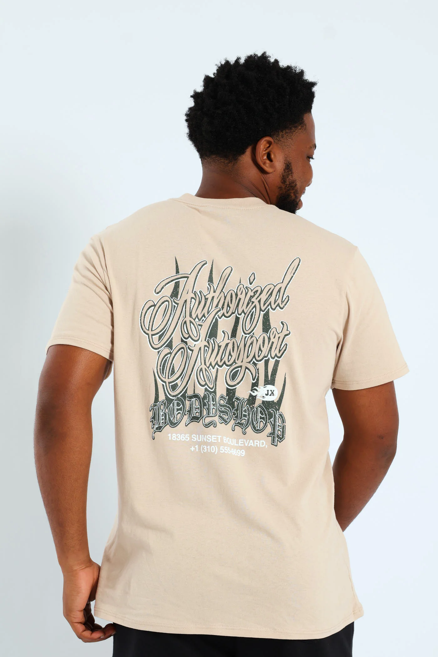Authorized Front & Back Printed Tee - Stone - Image 2