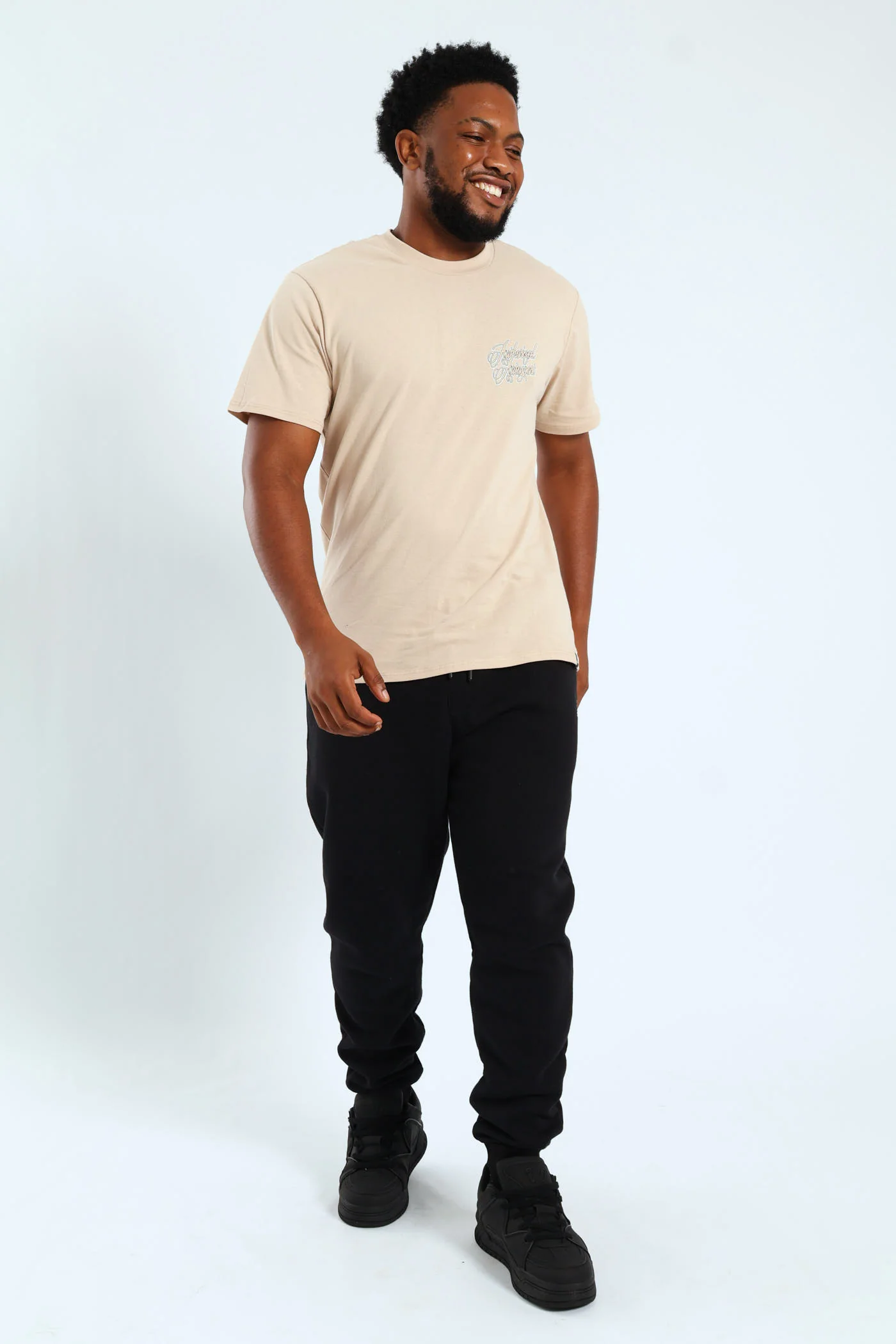Authorized Front & Back Printed Tee - Stone - Image 3