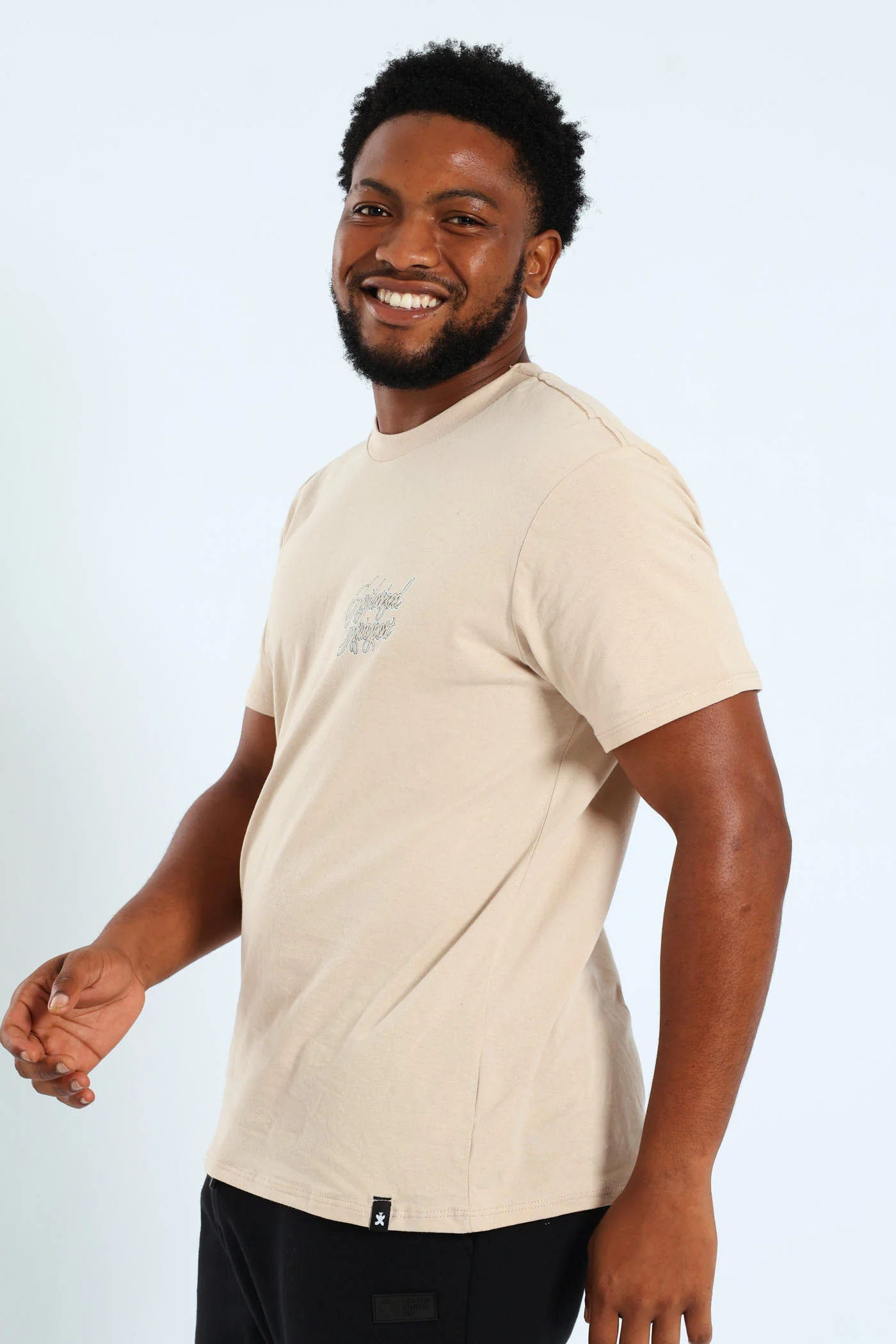 Authorized Front & Back Printed Tee - Stone - Image 5