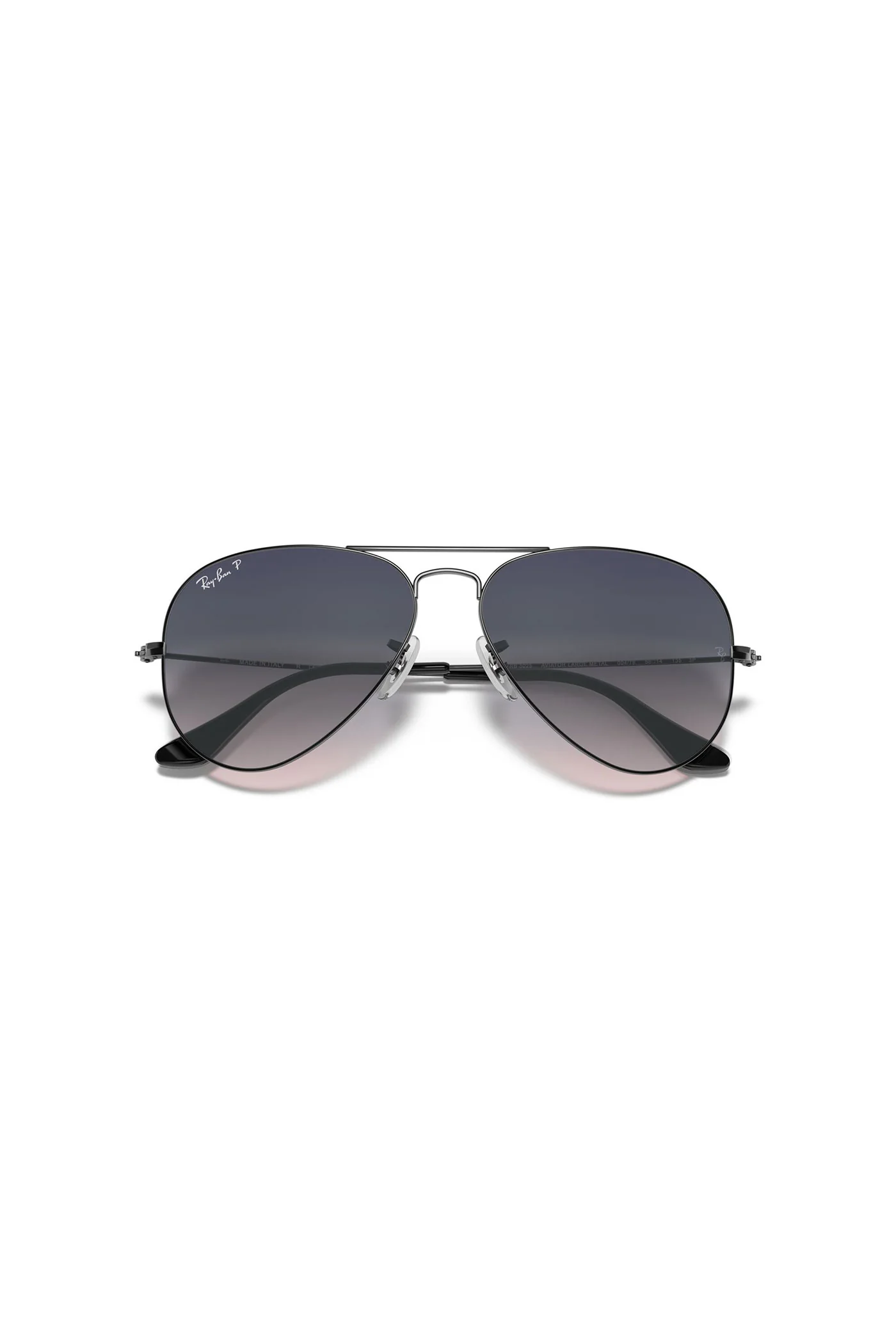 Aviator Gradient Lens Sunglasses - Blue/Gunmetal Grey - Image 5
