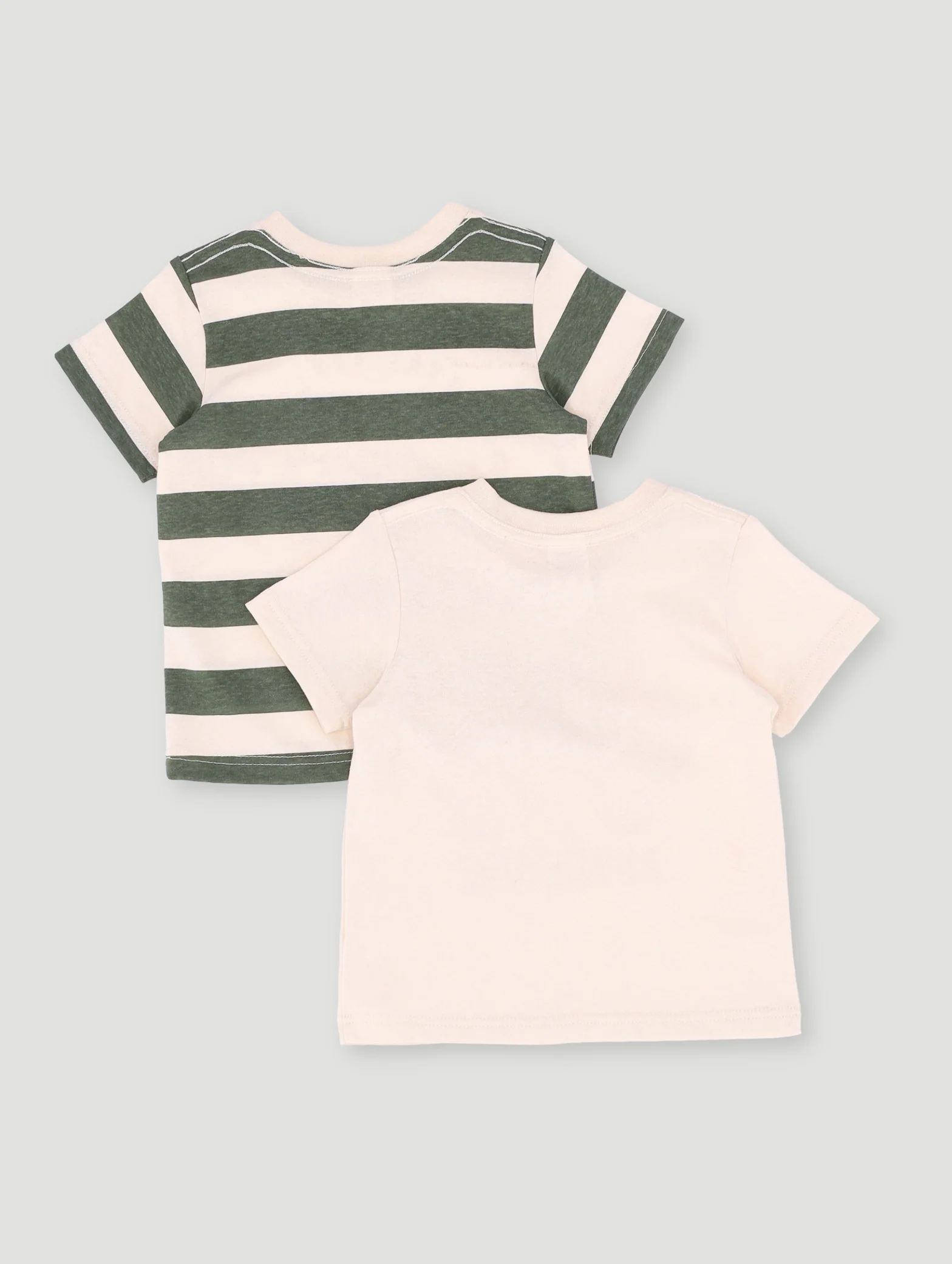 Baby Boys 2 Pack Adventure Knit Tee - Stone/Green - Image 2